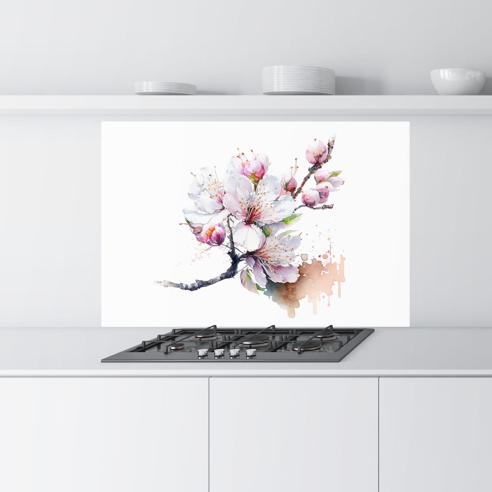 Panou Sticla Bucatarie Cherry Spring Art mockup 9