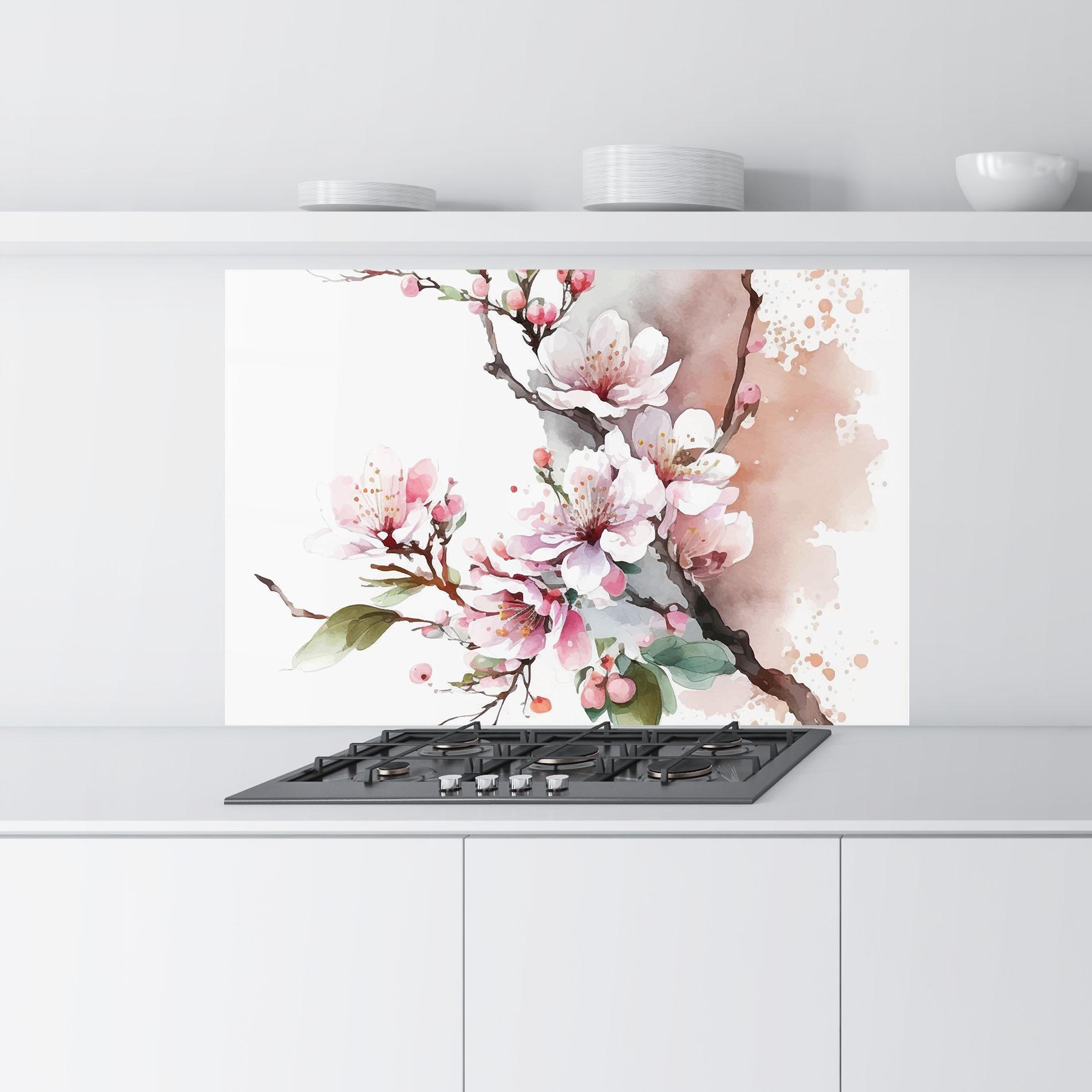 Panou Sticla Bucatarie Cherry Spring Flower mockup 9
