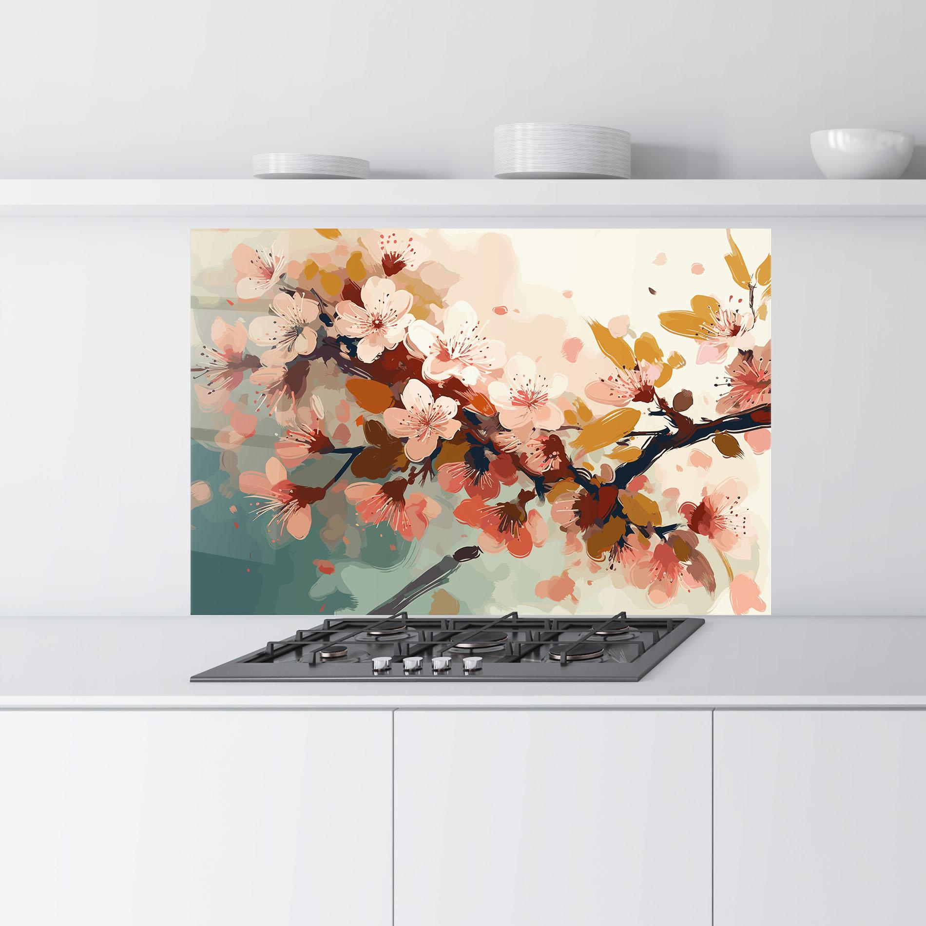 Panou Sticla Bucatarie Cute Spring Flower mockup 9