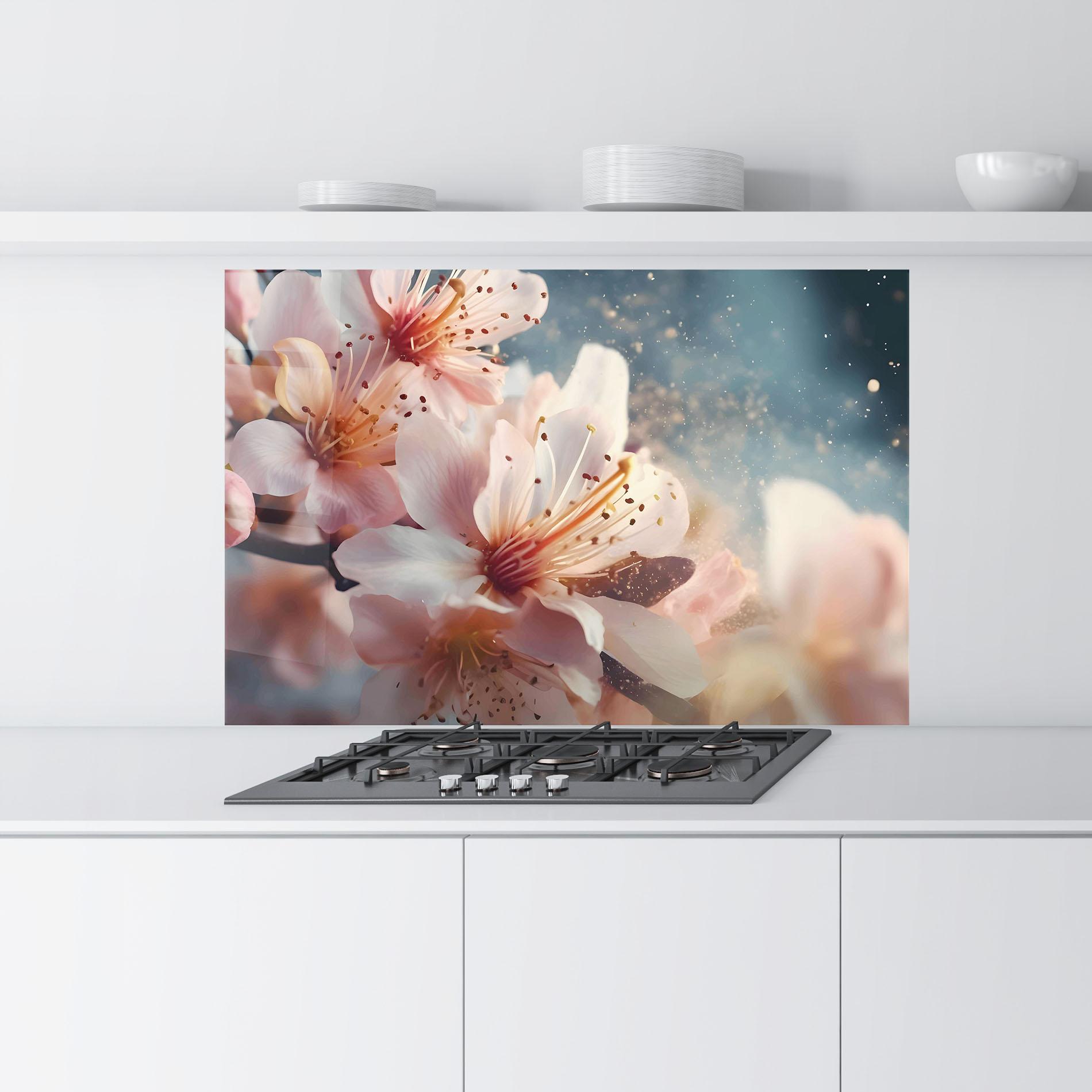 Panou Sticla Bucatarie Flower Spring Art mockup 9