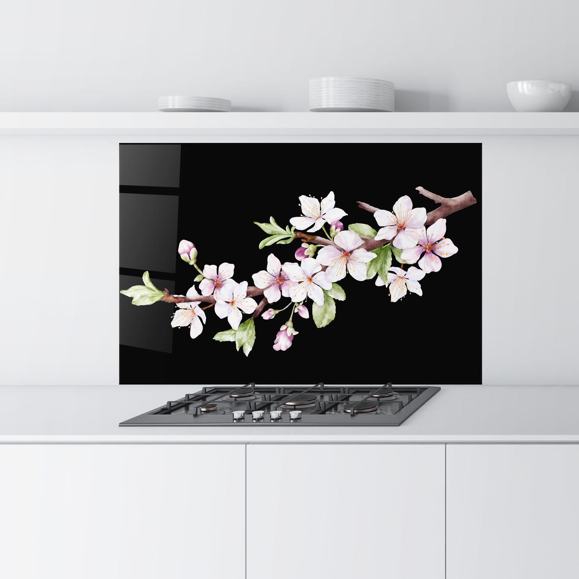 Panou Sticla Bucatarie Pretty Flower Spring mockup 9