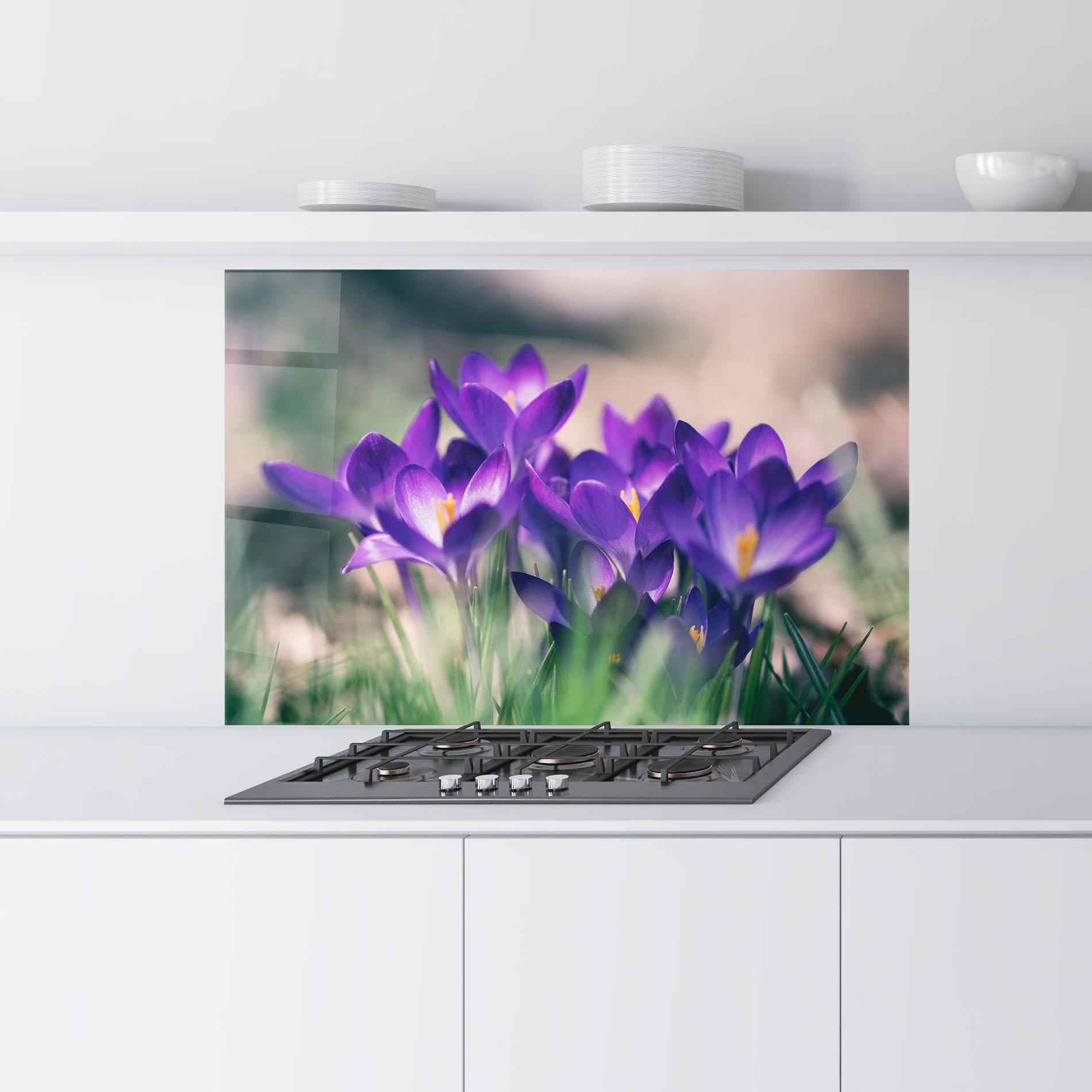 Panou Sticla Bucatarie Pretty Spring Flower mockup 9