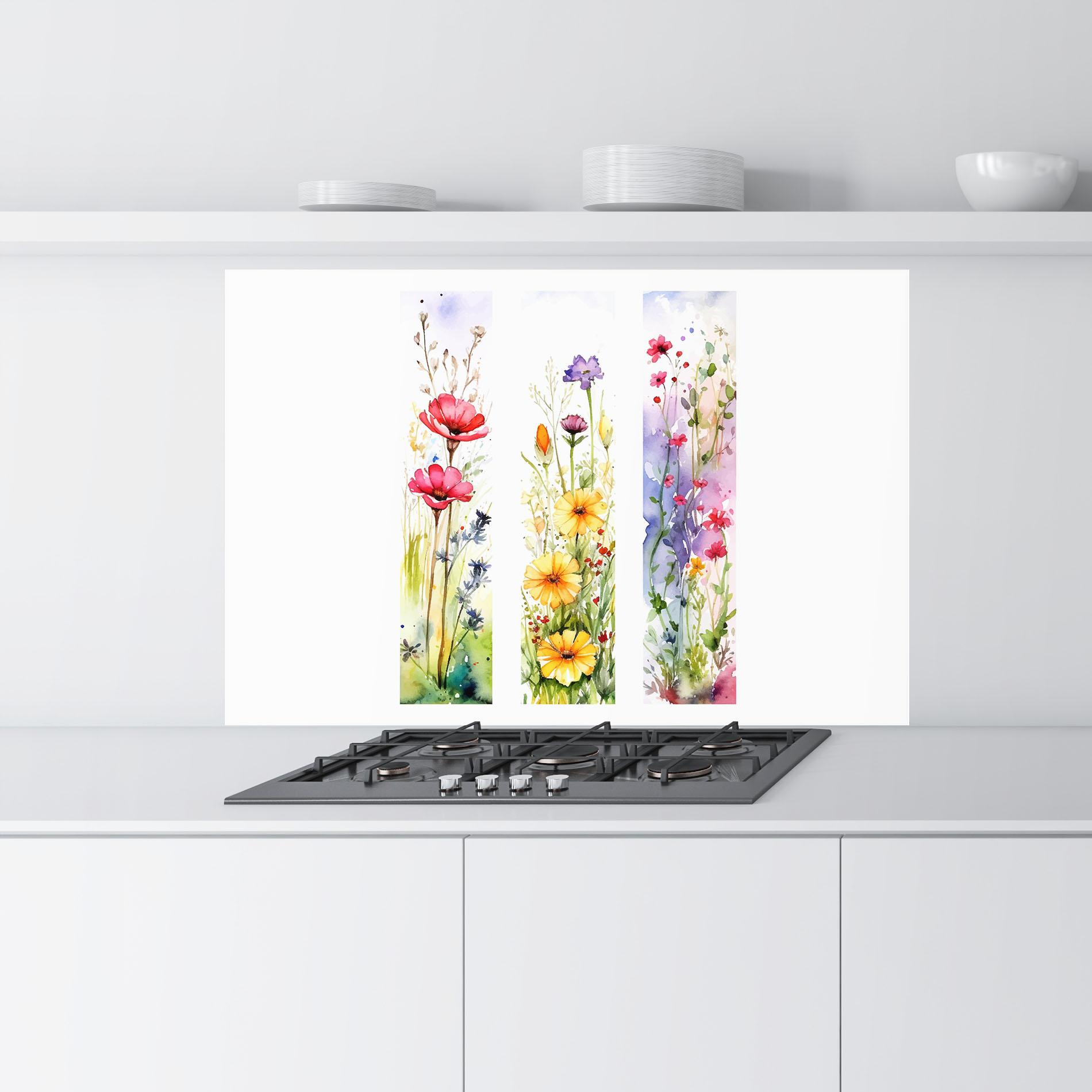 Panou Sticla Bucatarie Spring Flowers Set mockup 9