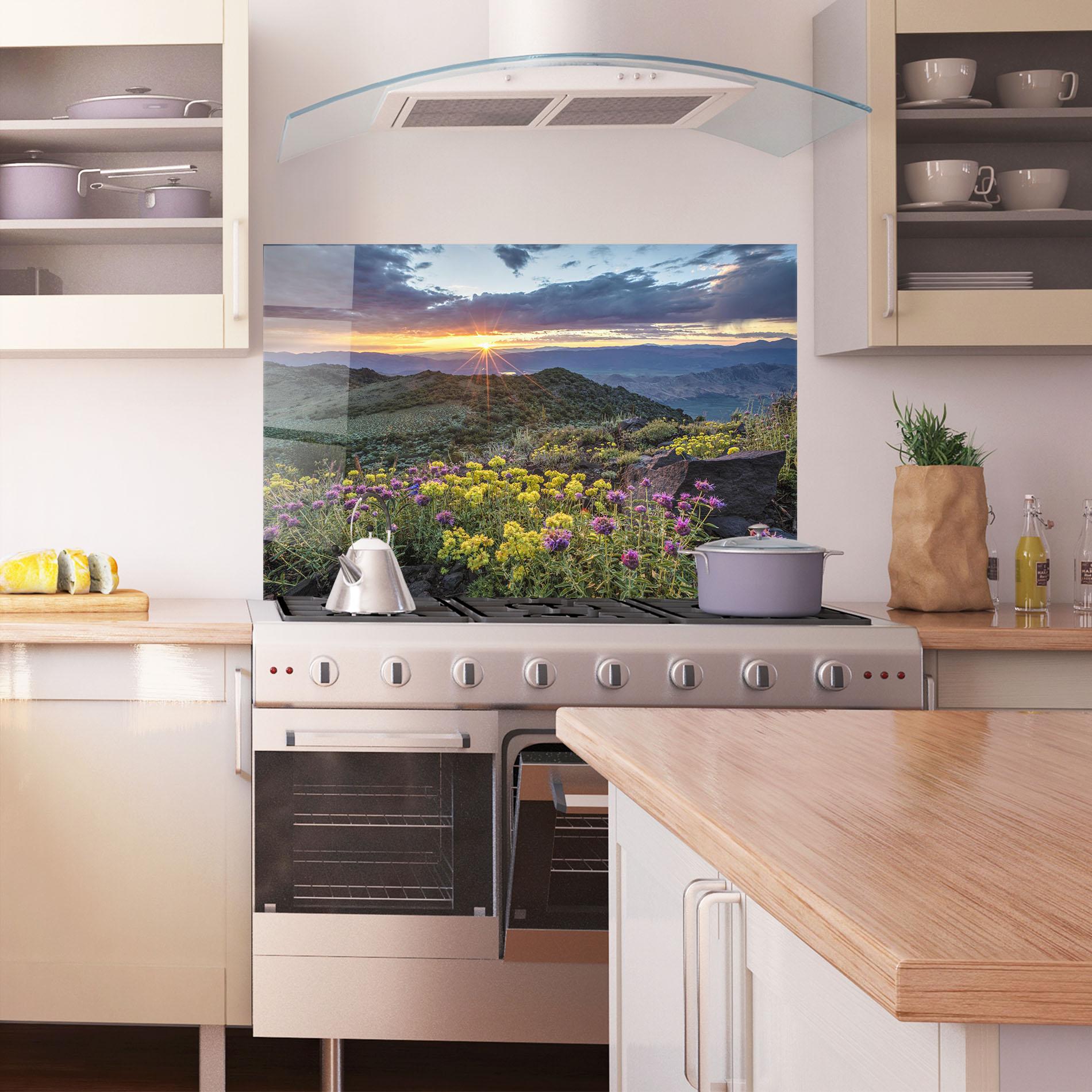 Panou Sticla Bucatarie Beautiful Spring View mockup 1