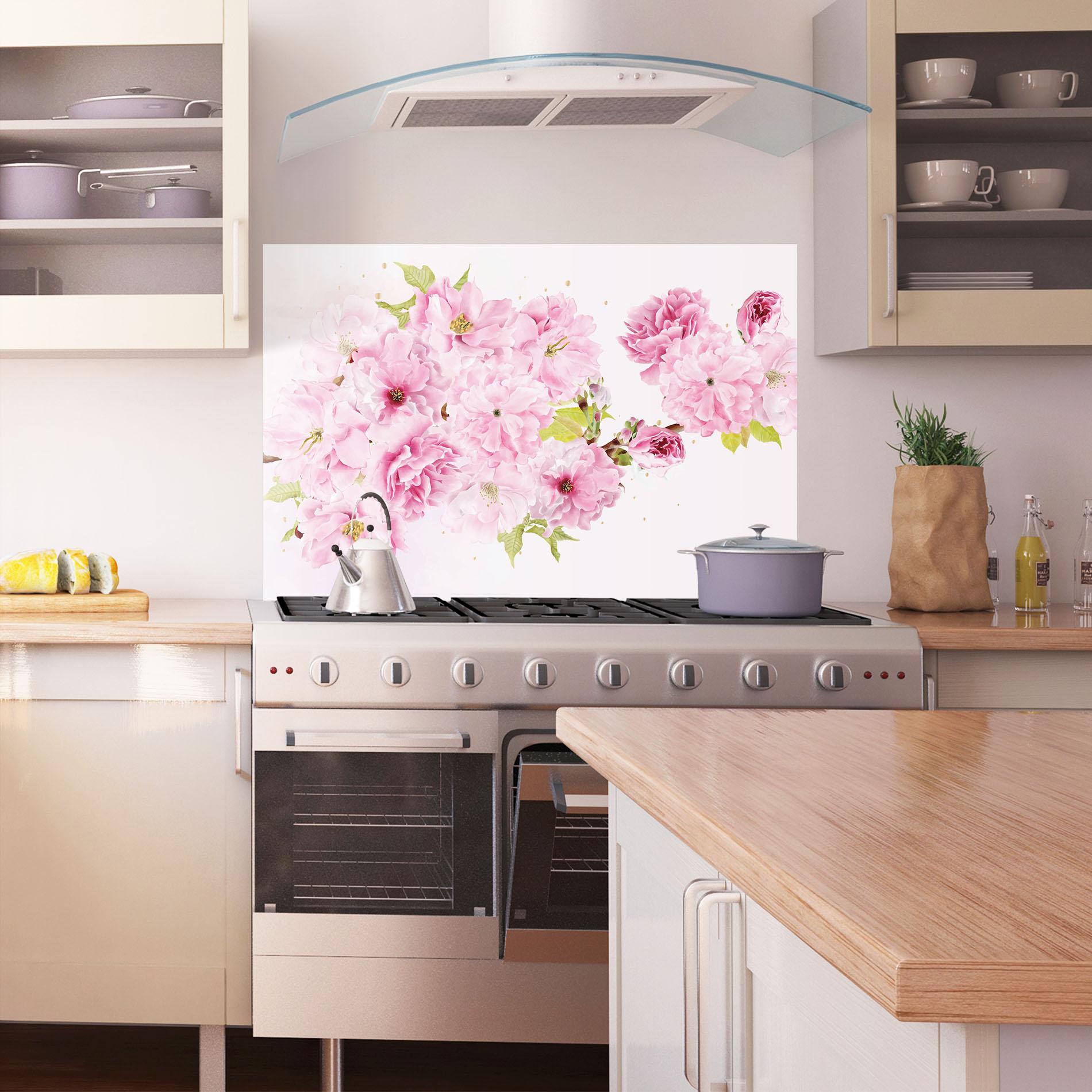 Panou Sticla Bucatarie Cherry Flower Spring mockup 1