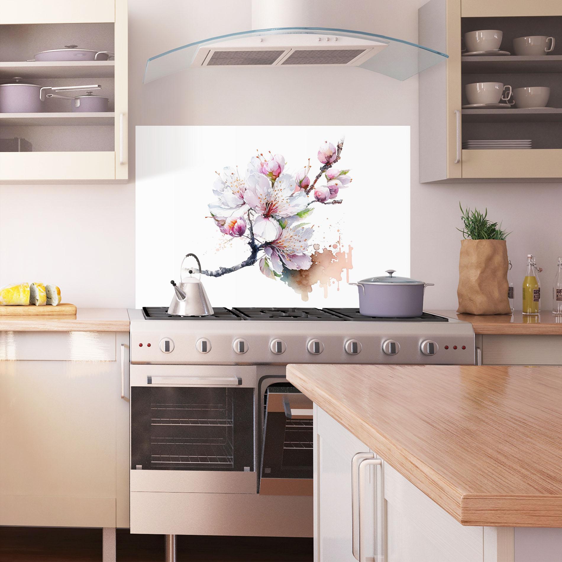 Panou Sticla Bucatarie Cherry Spring Art mockup 1