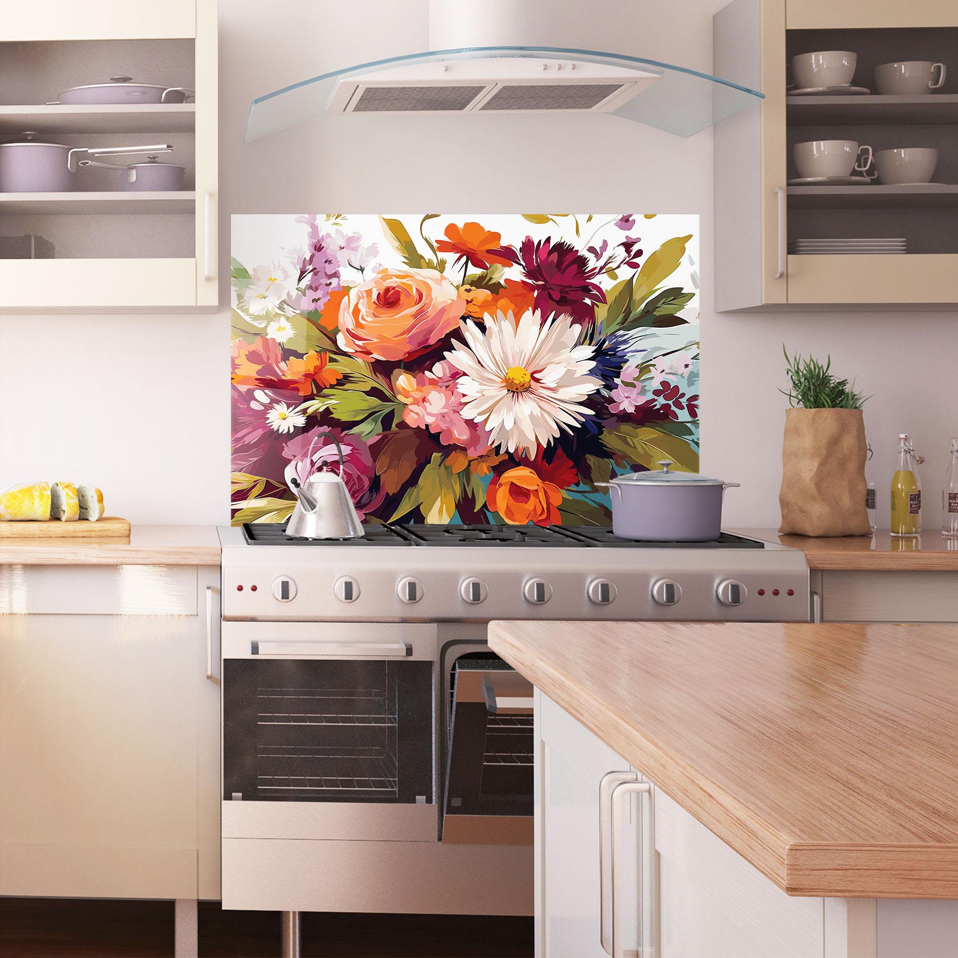 Panou Sticla Bucatarie Cream Orange Spring mockup 1