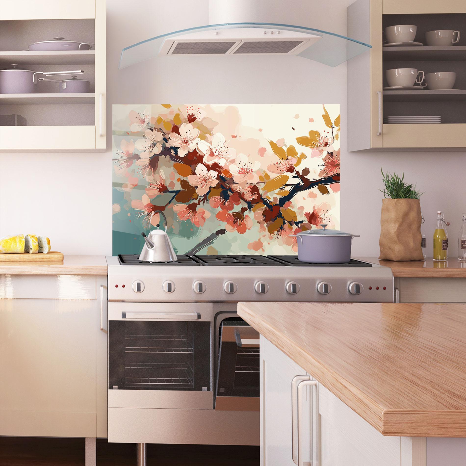 Panou Sticla Bucatarie Cute Spring Flower mockup 1