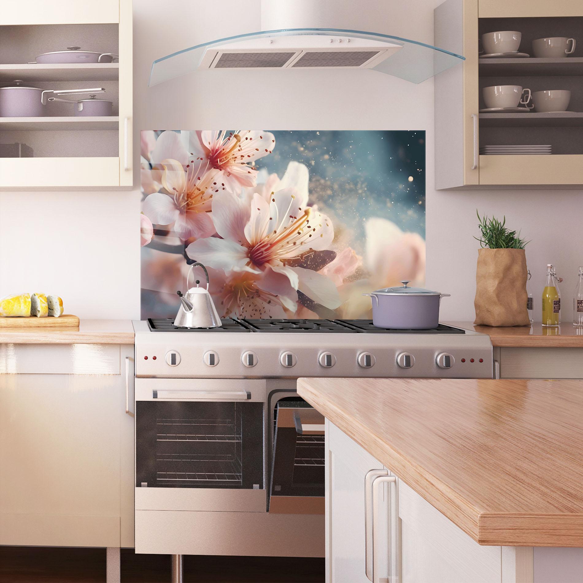 Panou Sticla Bucatarie Flower Spring Art mockup 1