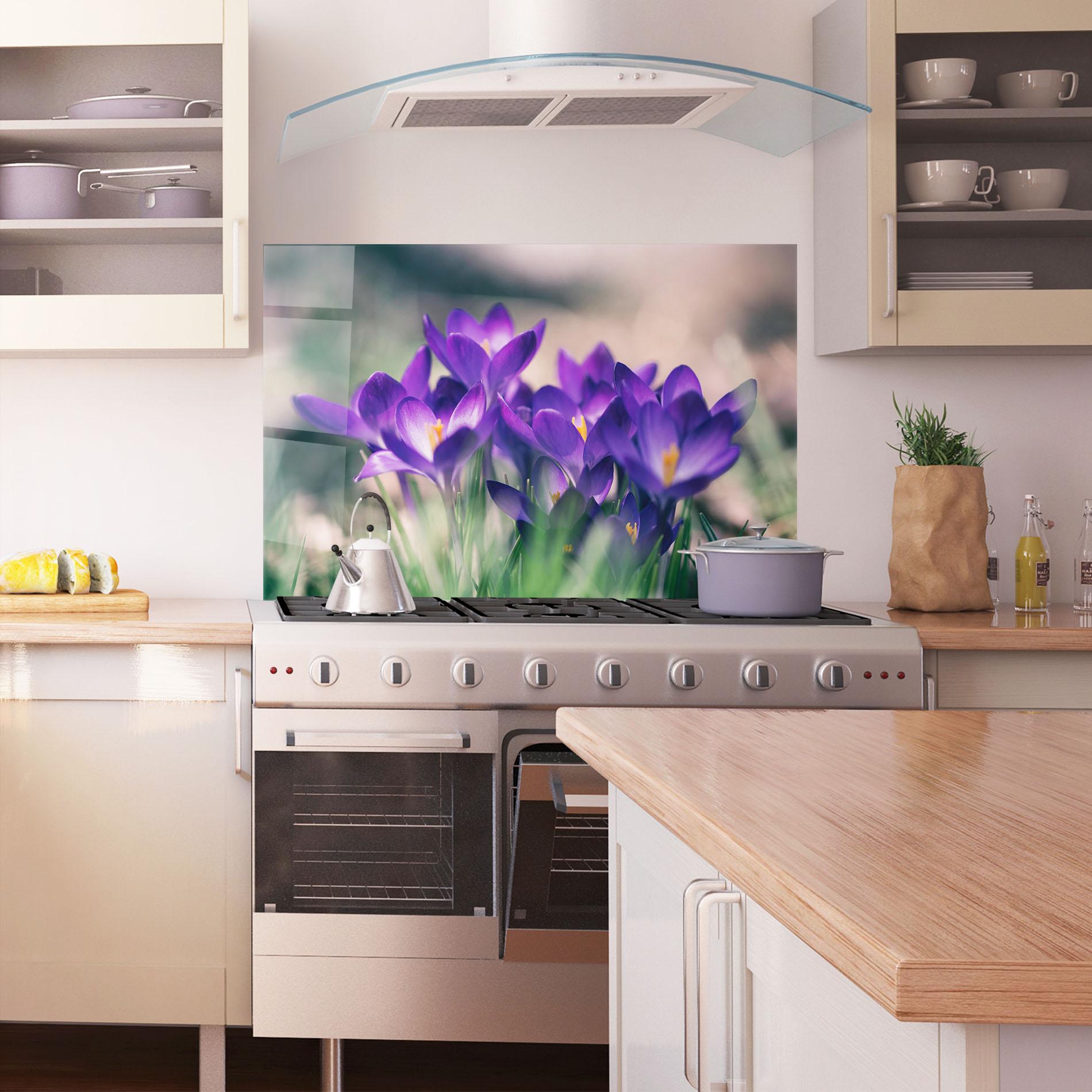 Panou Sticla Bucatarie Pretty Spring Flower mockup 1