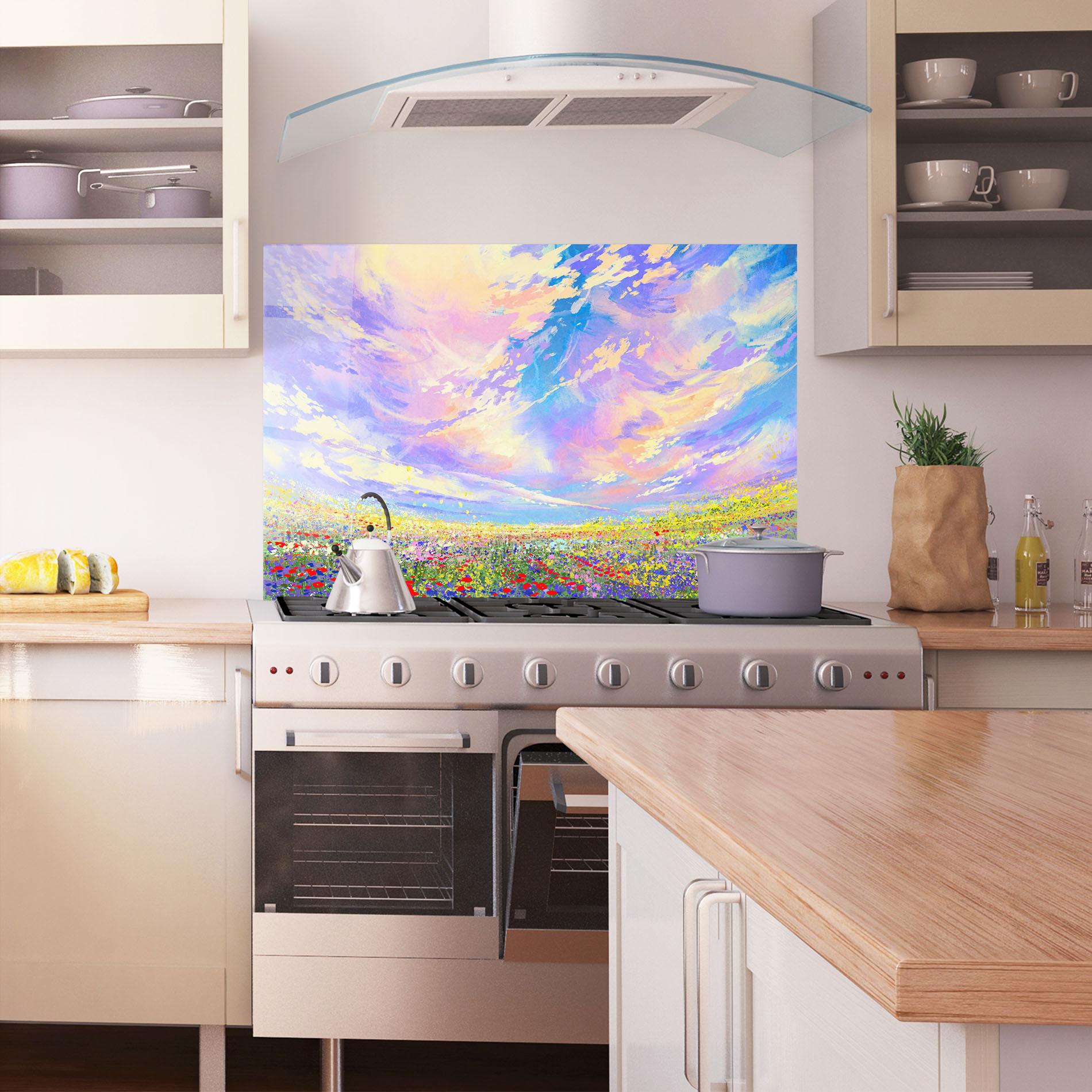 Panou Sticla Bucatarie Spring Field mockup 1