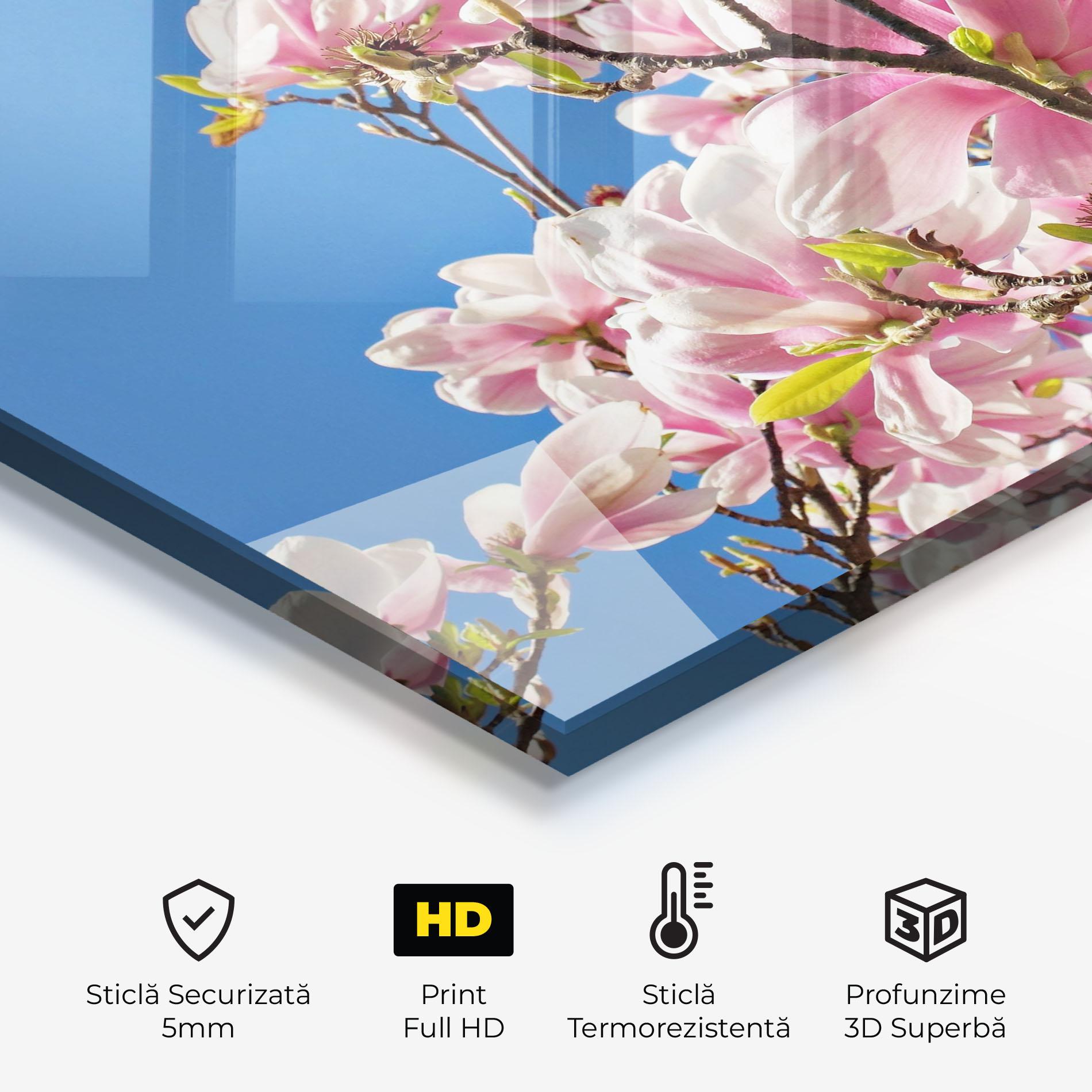 Panou Sticla Bucatarie Beautiful Pink Chinese Tree mockup 2