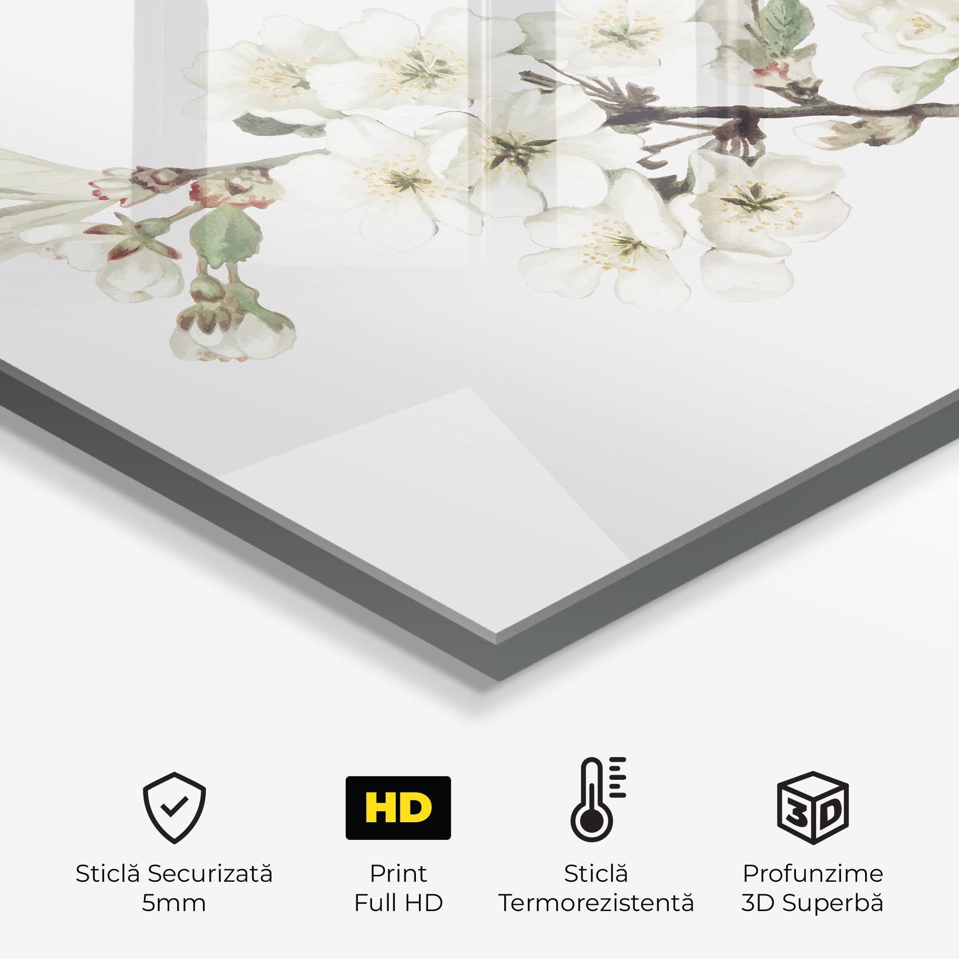 Panou Sticla Bucatarie Bee Spring Flower mockup 2