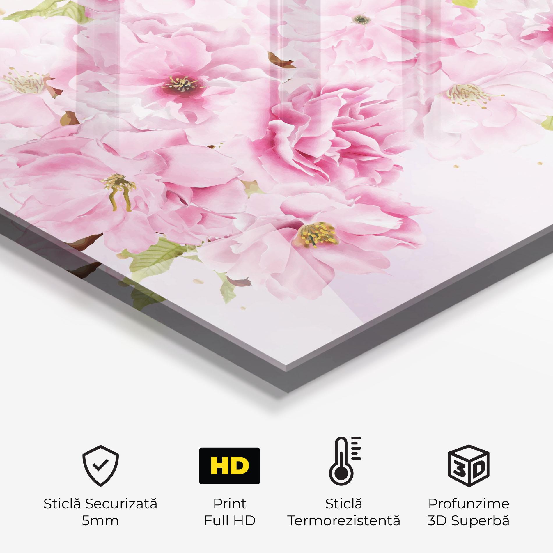 Panou Sticla Bucatarie Cherry Flower Spring mockup 2