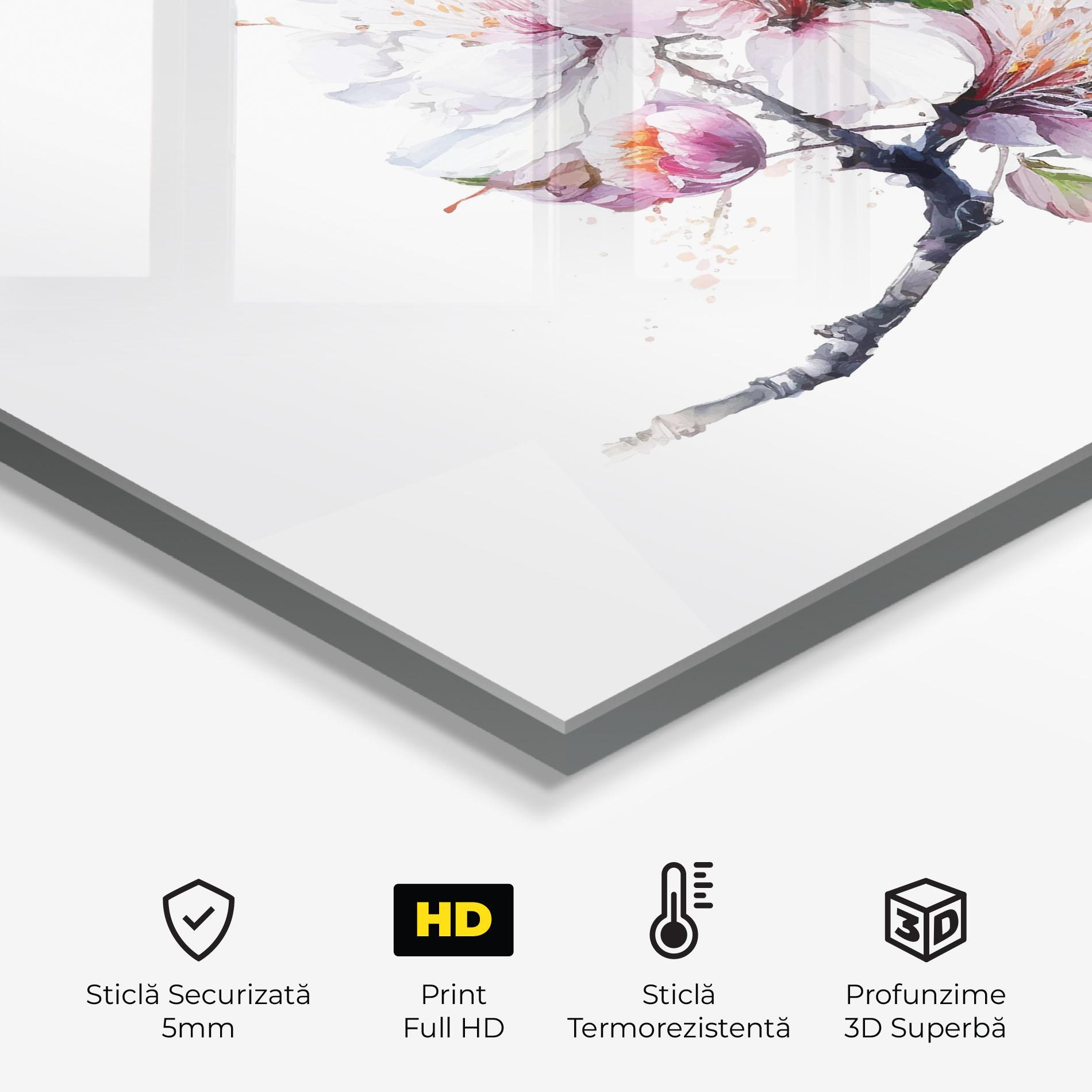 Panou Sticla Bucatarie Cherry Spring Art mockup 2