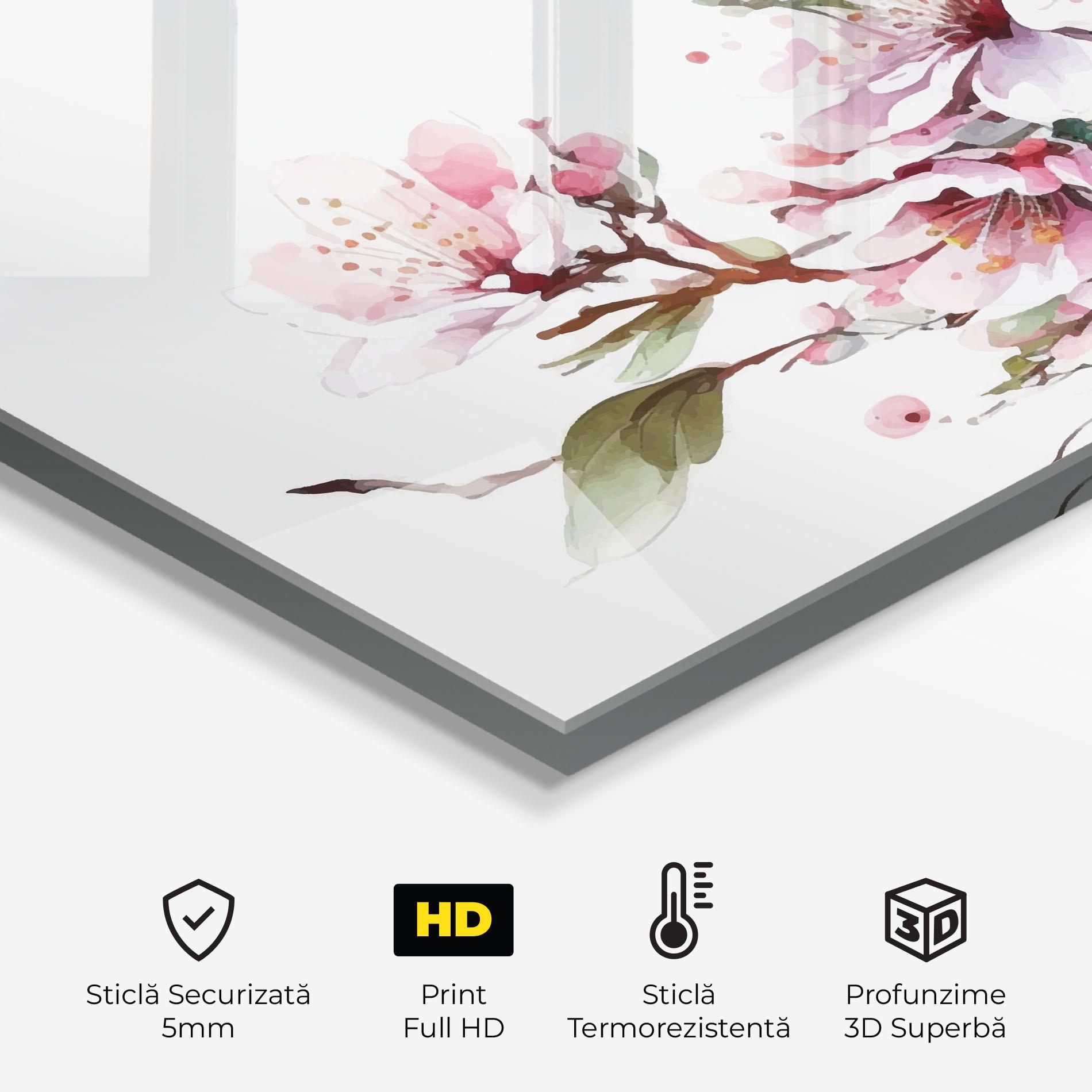 Panou Sticla Bucatarie Cherry Spring Flower mockup 2