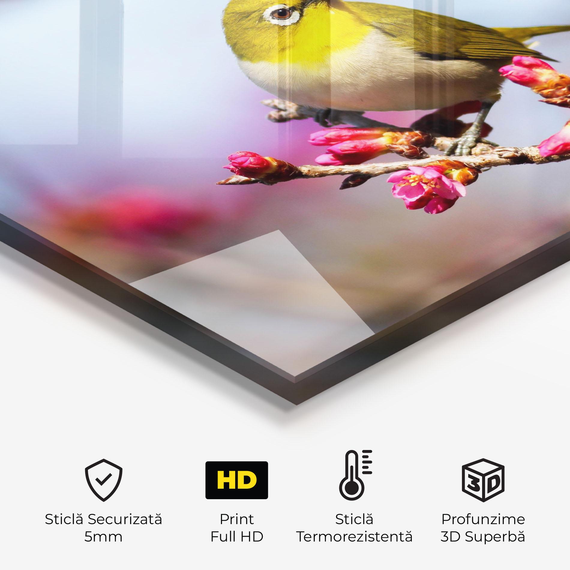 Panou Sticla Bucatarie Cute Pink Flower Buds mockup 2