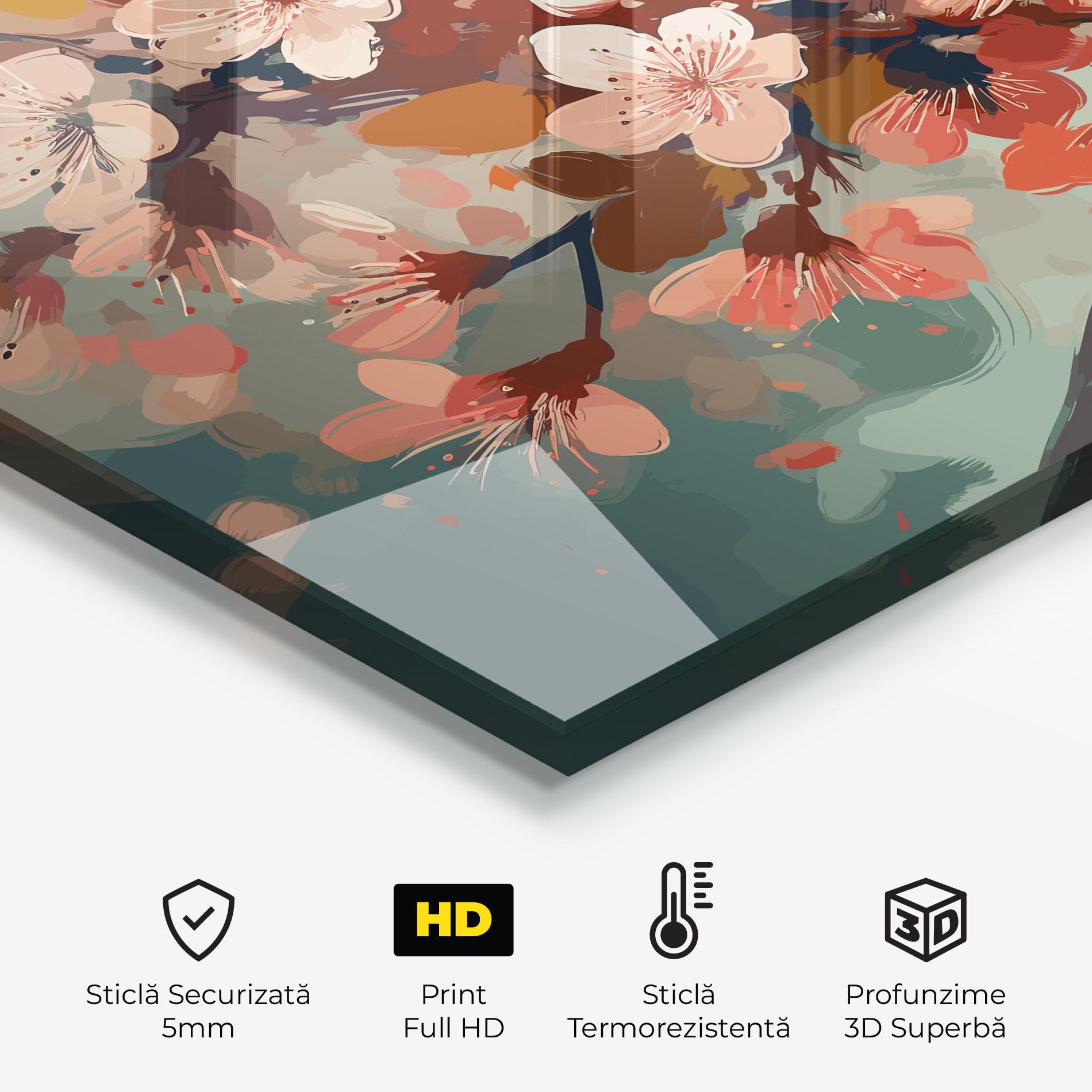 Panou Sticla Bucatarie Cute Spring Flower mockup 2