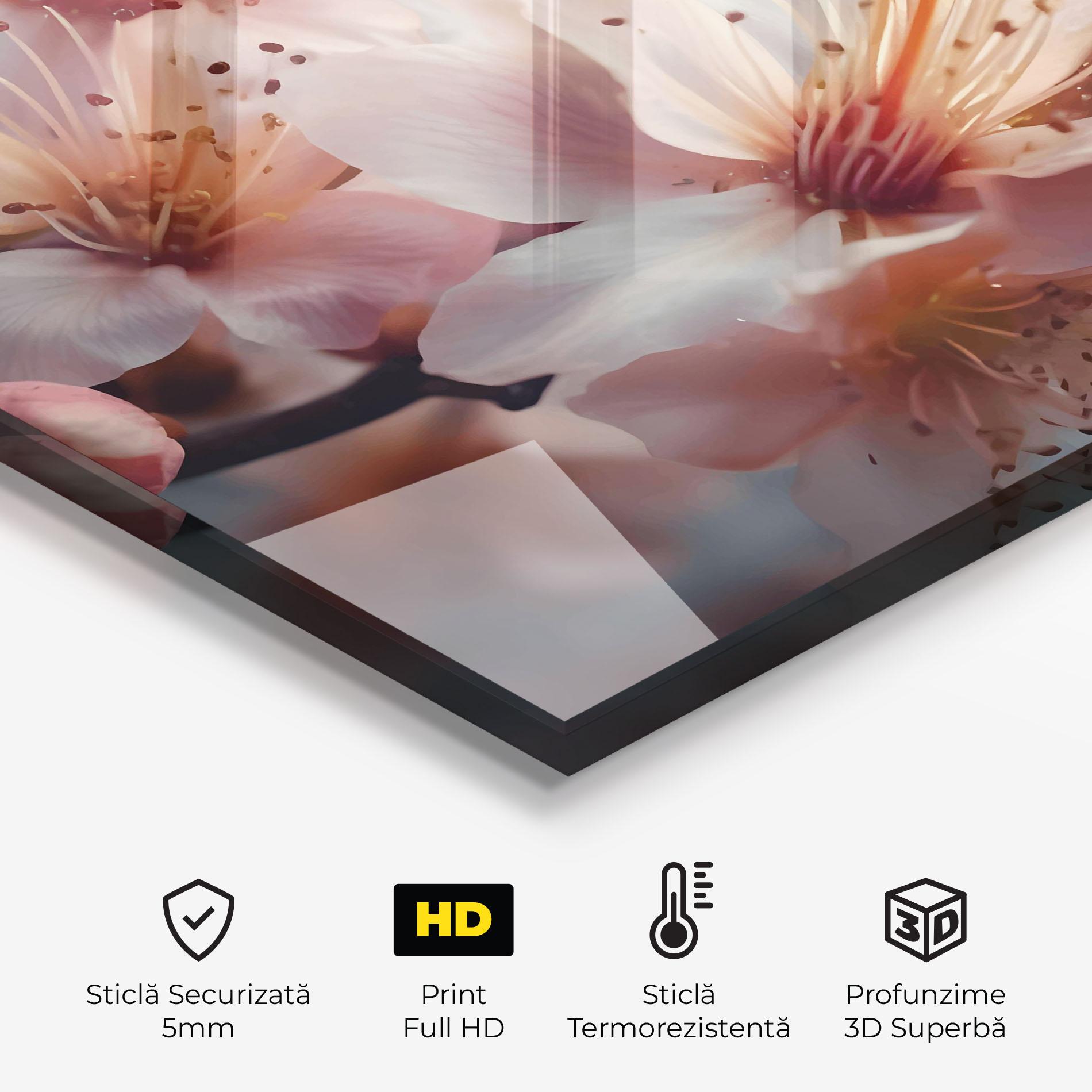 Panou Sticla Bucatarie Flower Spring Art mockup 2