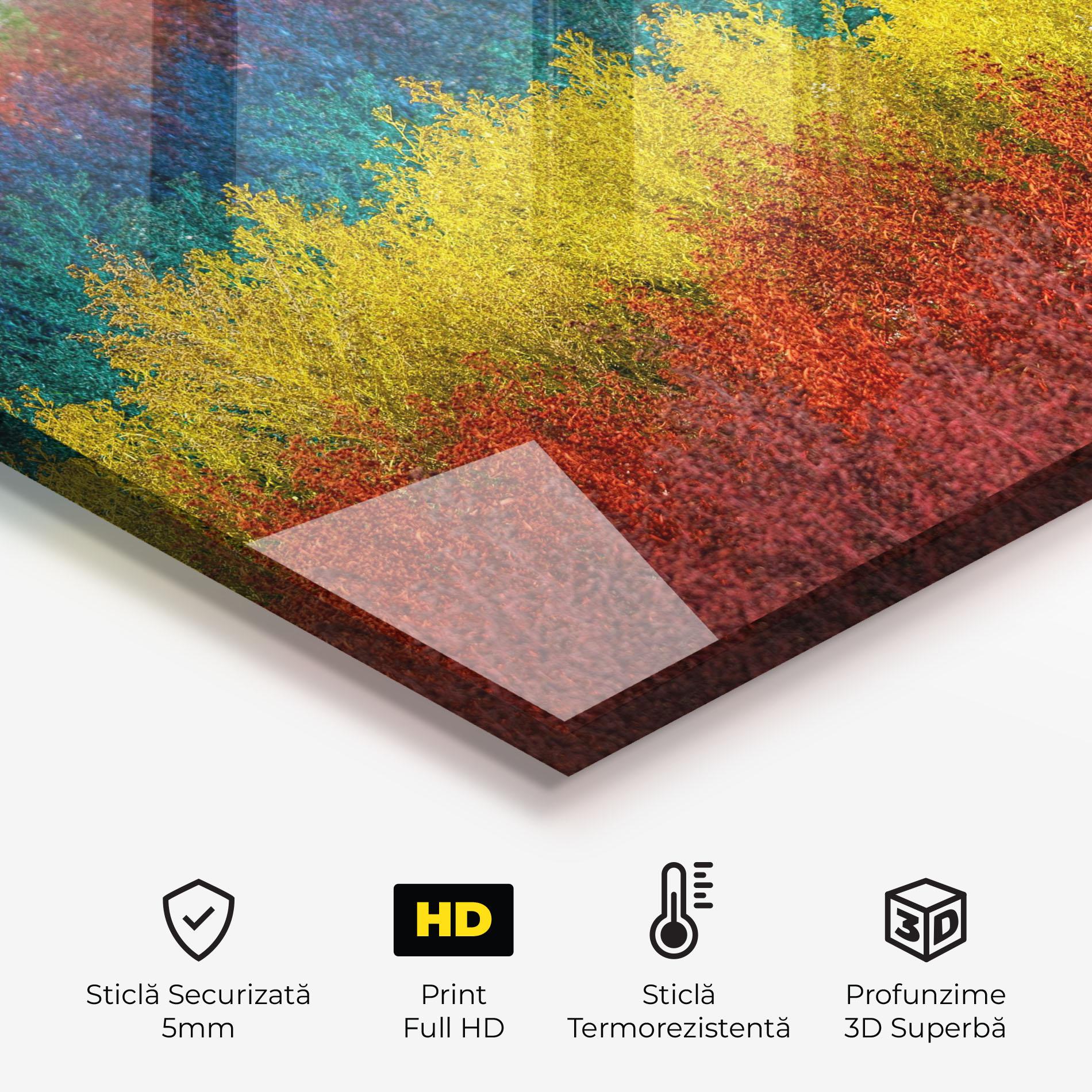 Panou Sticla Bucatarie Holding Spring Flowers mockup 2