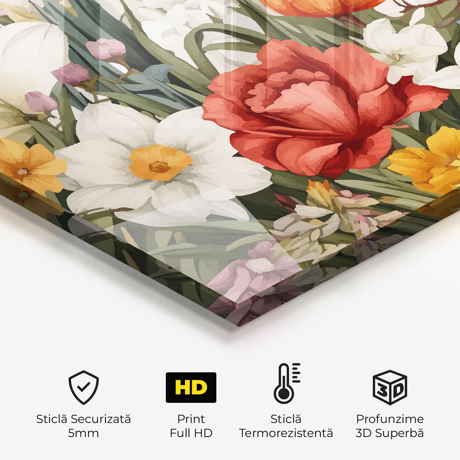 Panou Sticla Bucatarie Orange Red Spring mockup 2