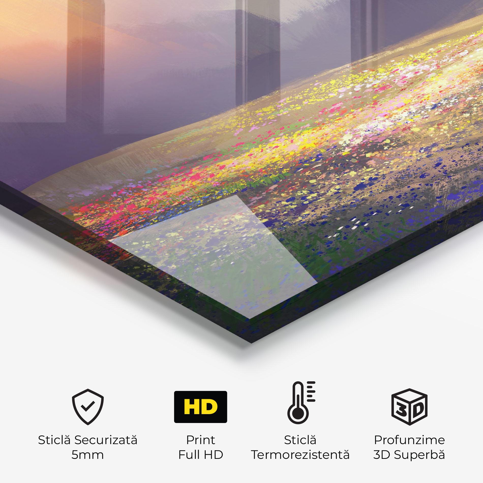 Panou Sticla Bucatarie Pretty Spring Field mockup 2