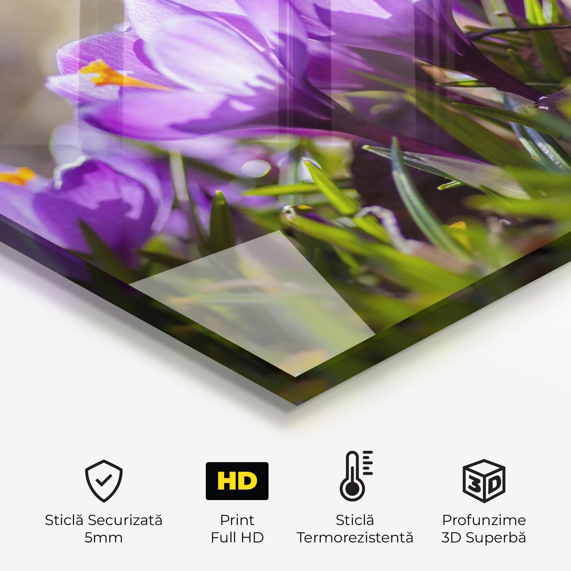 Panou Sticla Bucatarie Purple Spring Flower mockup 2