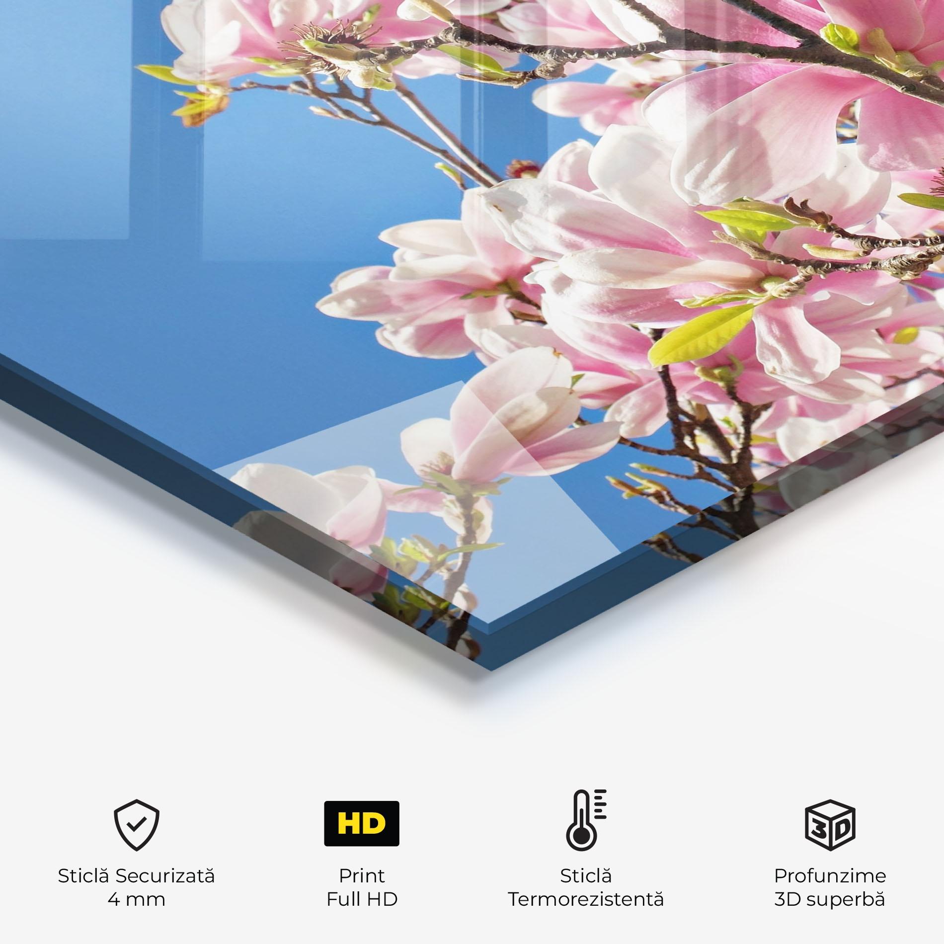 Panou Sticla Bucatarie Beautiful Pink Chinese Tree mockup 2