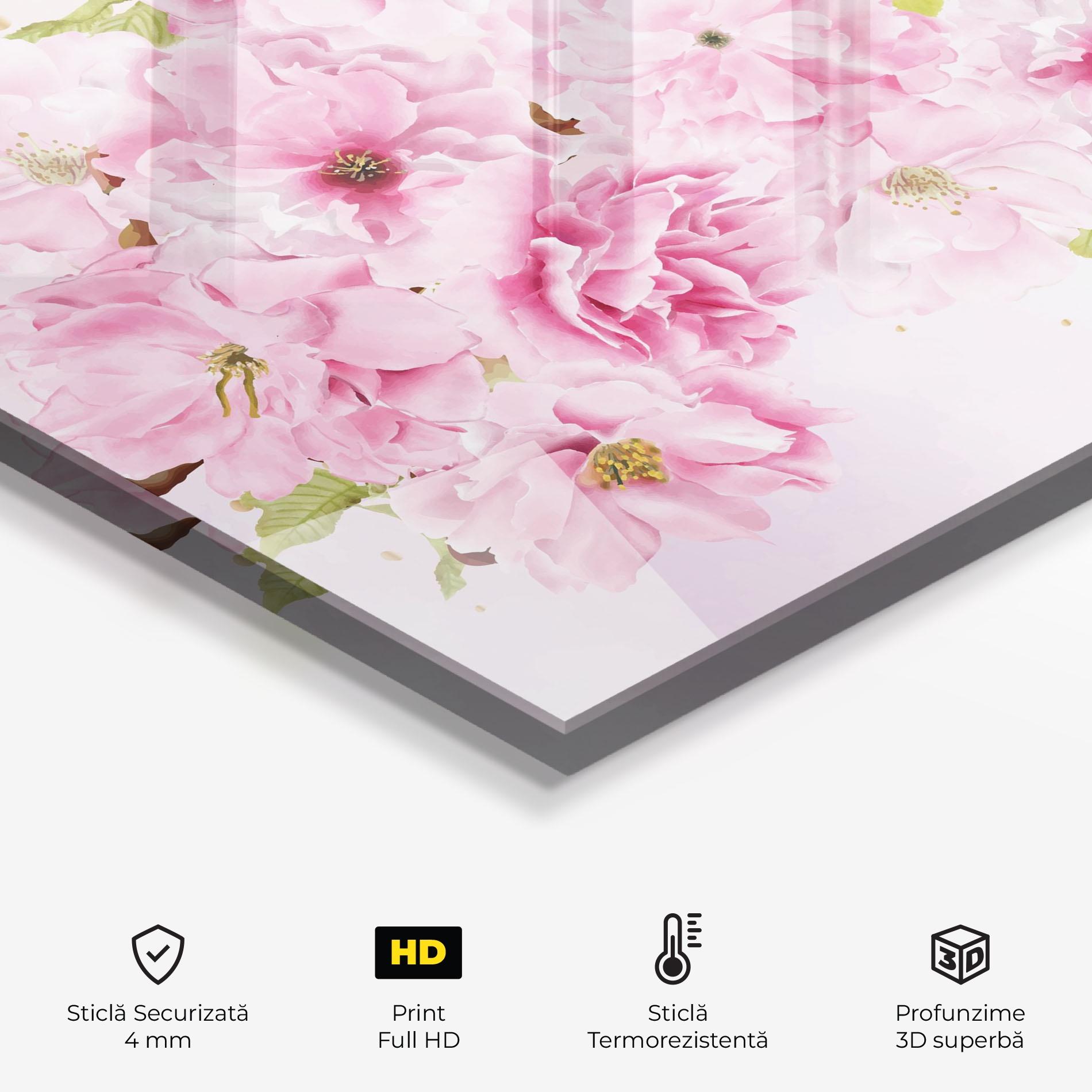 Panou Sticla Bucatarie Cherry Flower Spring mockup 2