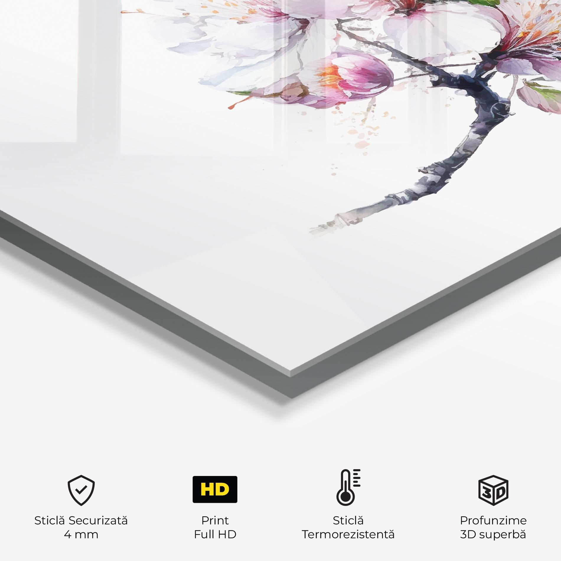 Panou Sticla Bucatarie Cherry Spring Art mockup 2