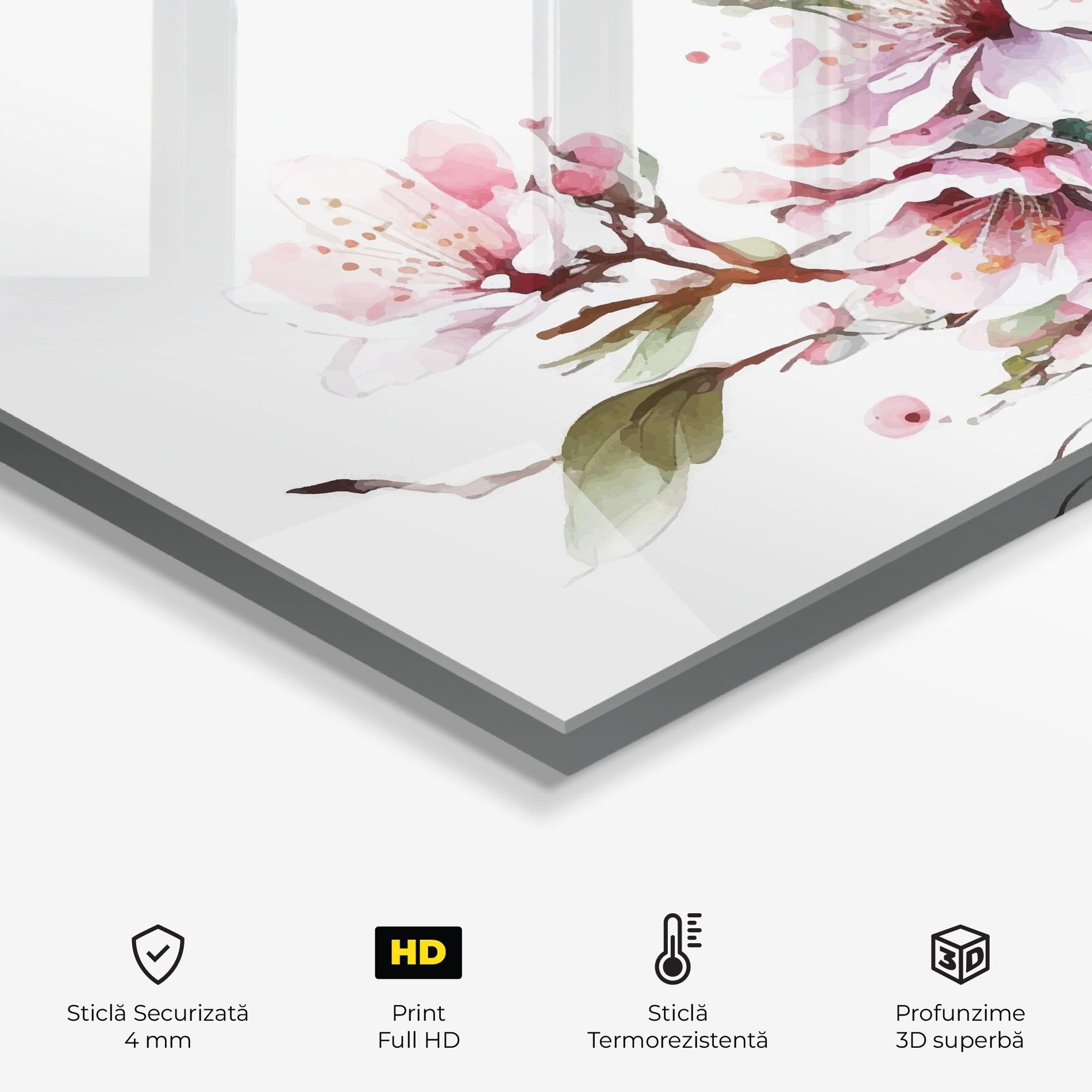 Panou Sticla Bucatarie Cherry Spring Flower mockup 2