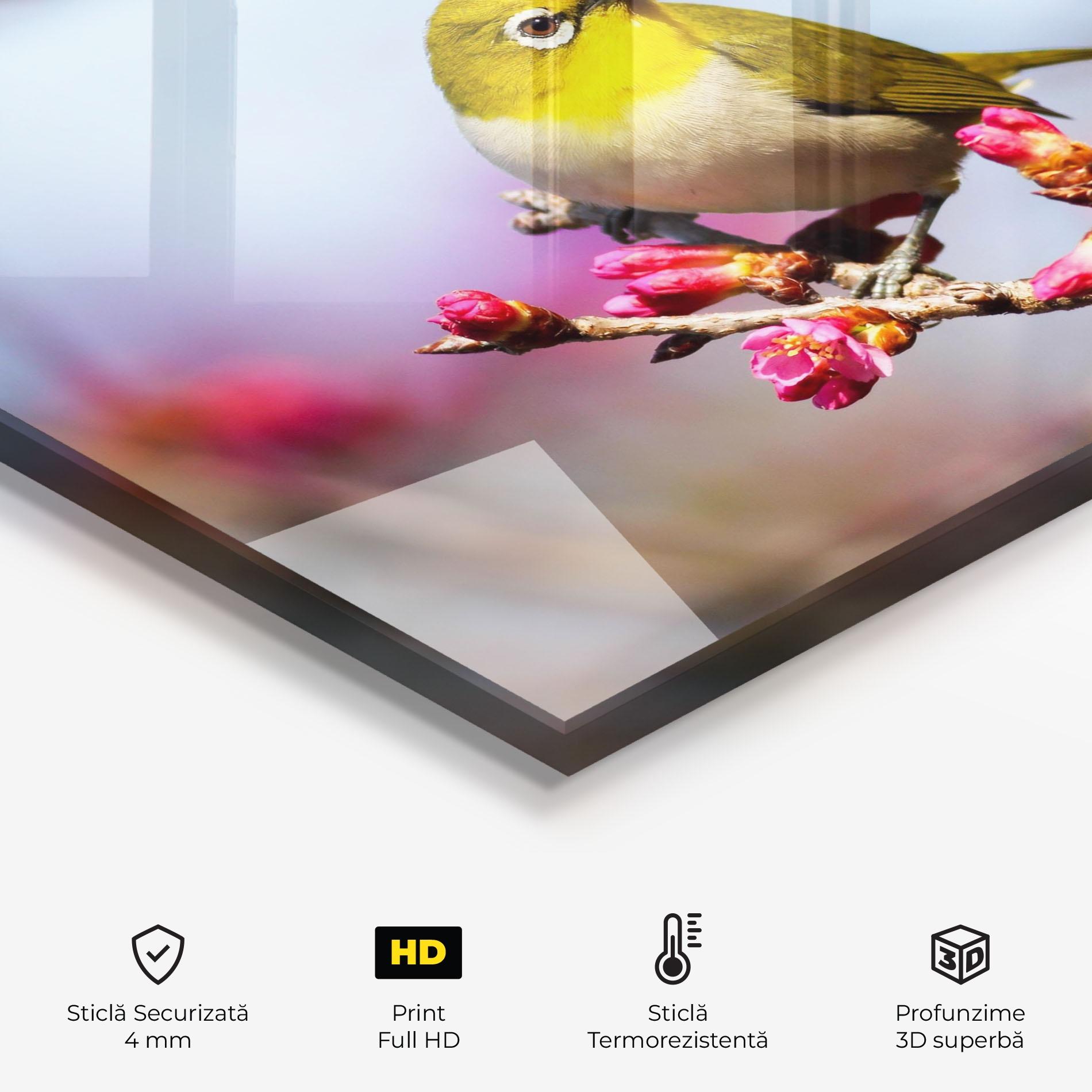 Panou Sticla Bucatarie Cute Pink Flower Buds mockup 2