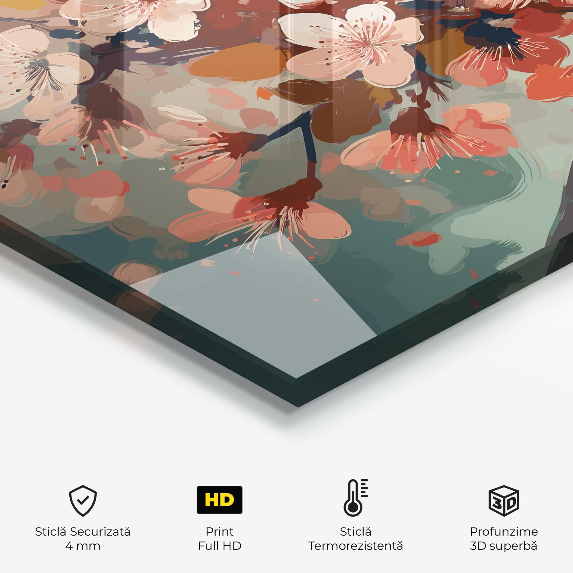 Panou Sticla Bucatarie Cute Spring Flower mockup 2