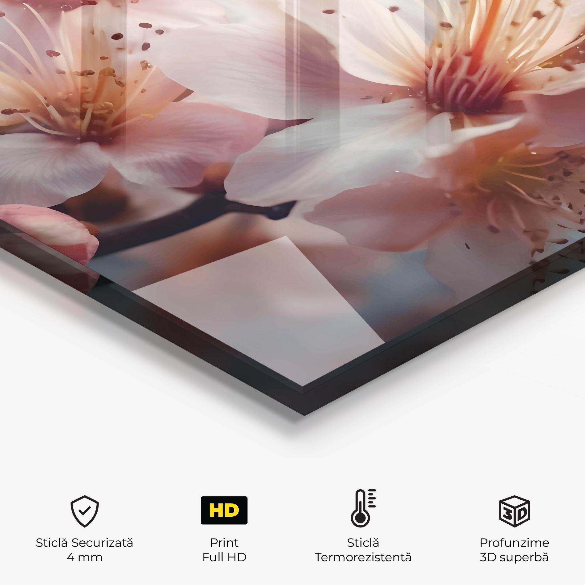 Panou Sticla Bucatarie Flower Spring Art mockup 2