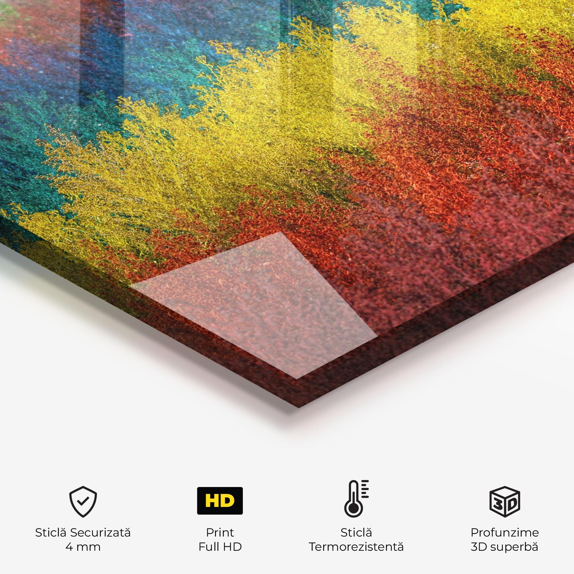 Panou Sticla Bucatarie Holding Spring Flowers mockup 2