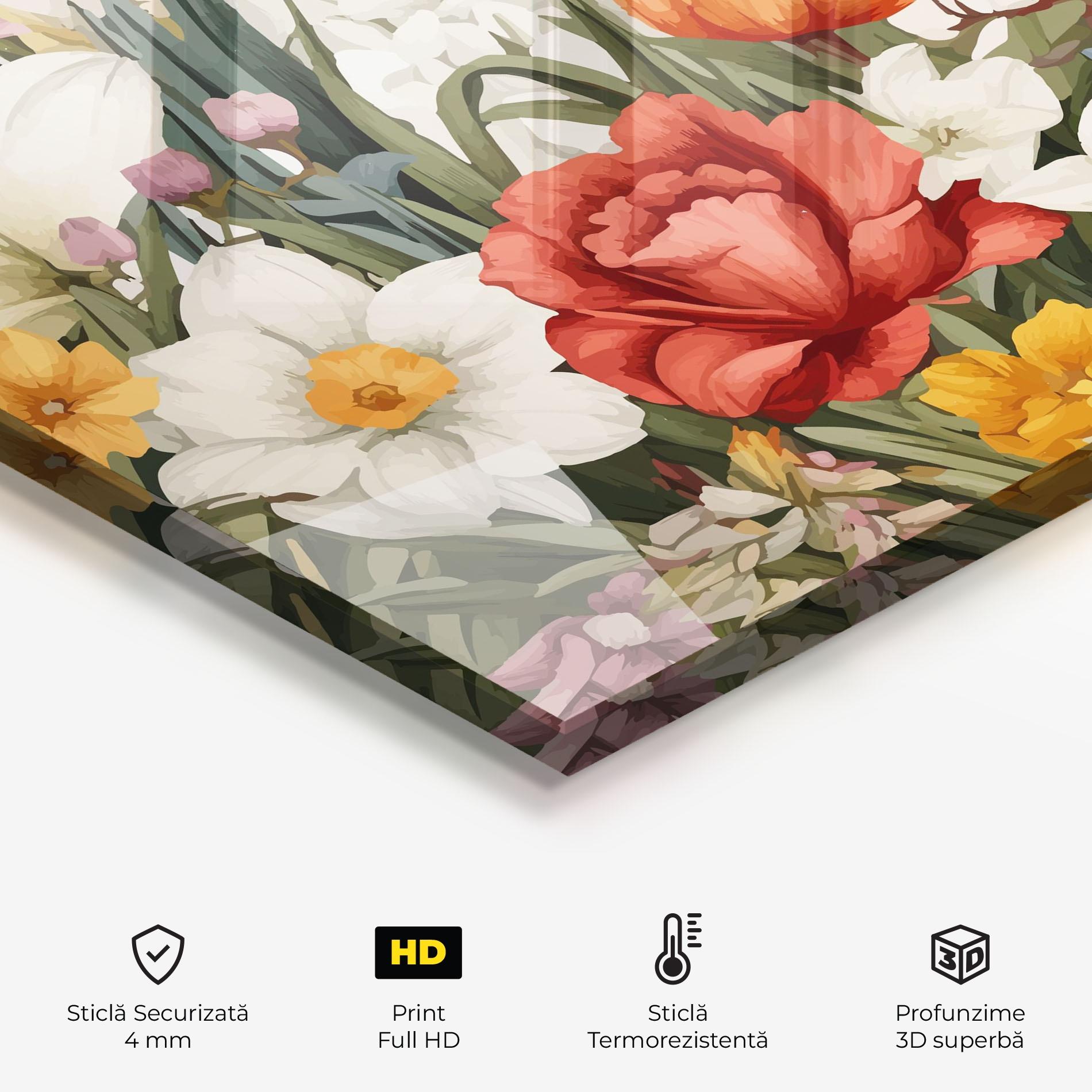 Panou Sticla Bucatarie Orange Red Spring mockup 2