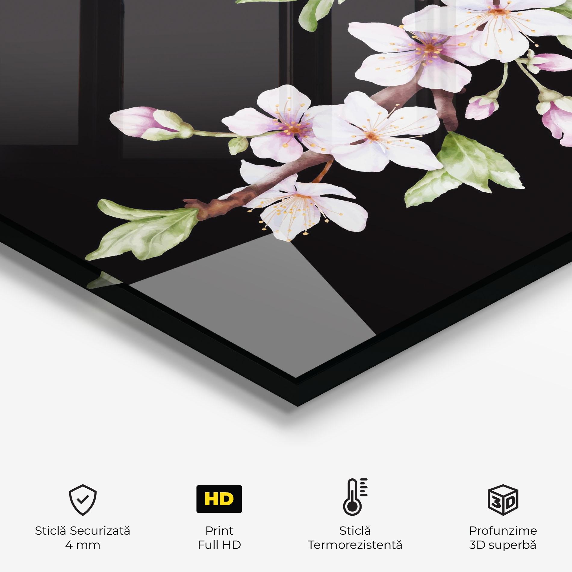 Panou Sticla Bucatarie Pretty Flower Spring mockup 2