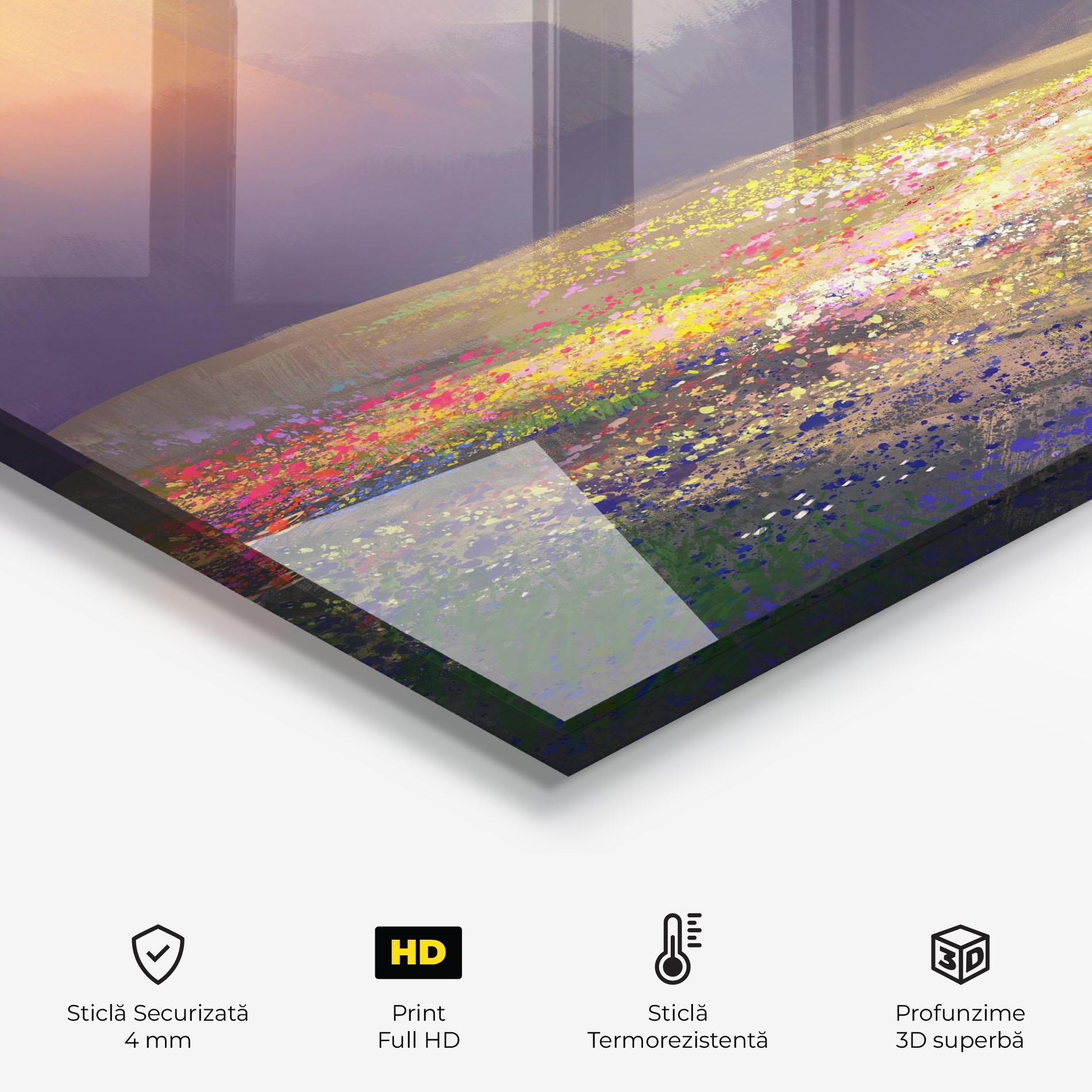 Panou Sticla Bucatarie Pretty Spring Field mockup 2