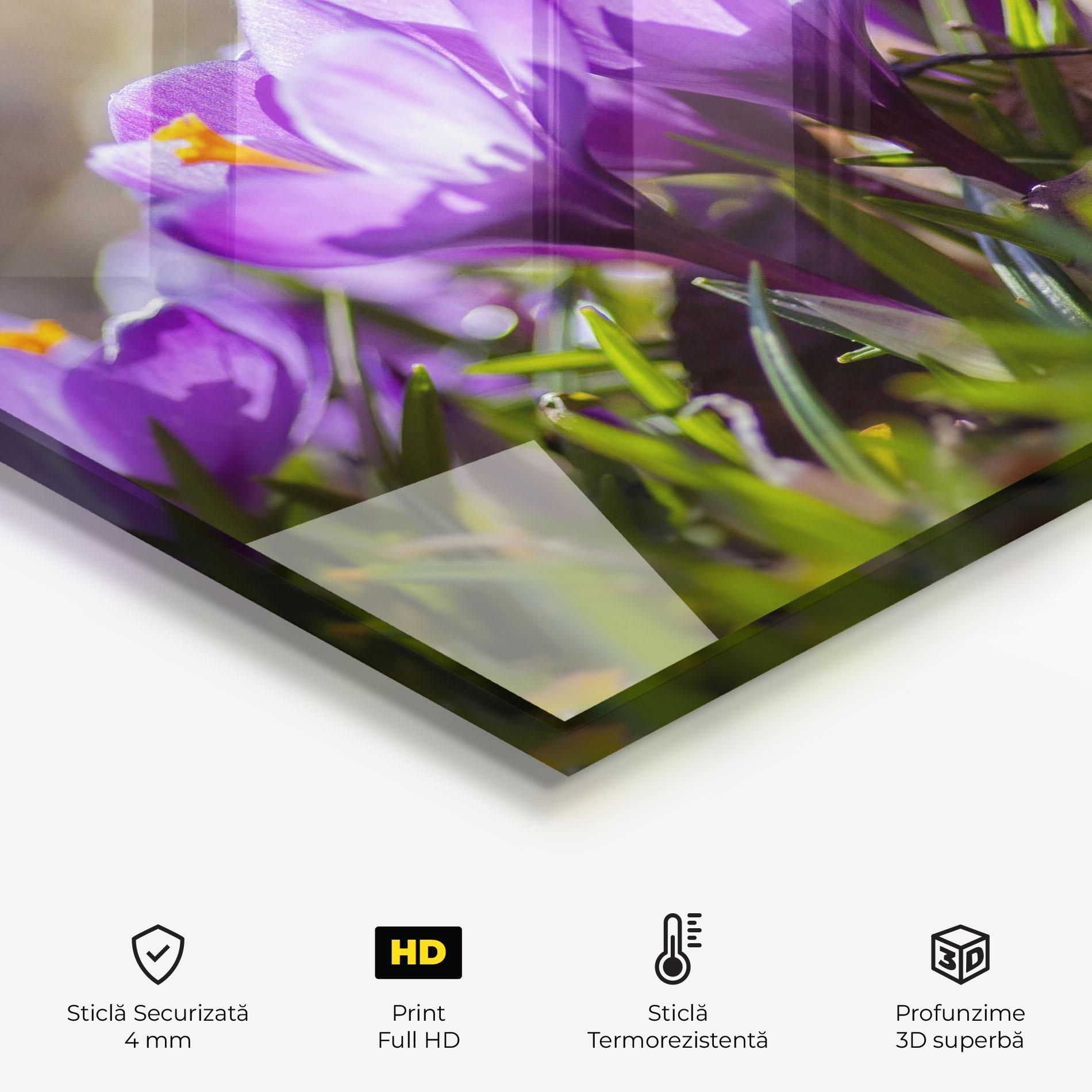 Panou Sticla Bucatarie Purple Spring Flower mockup 2