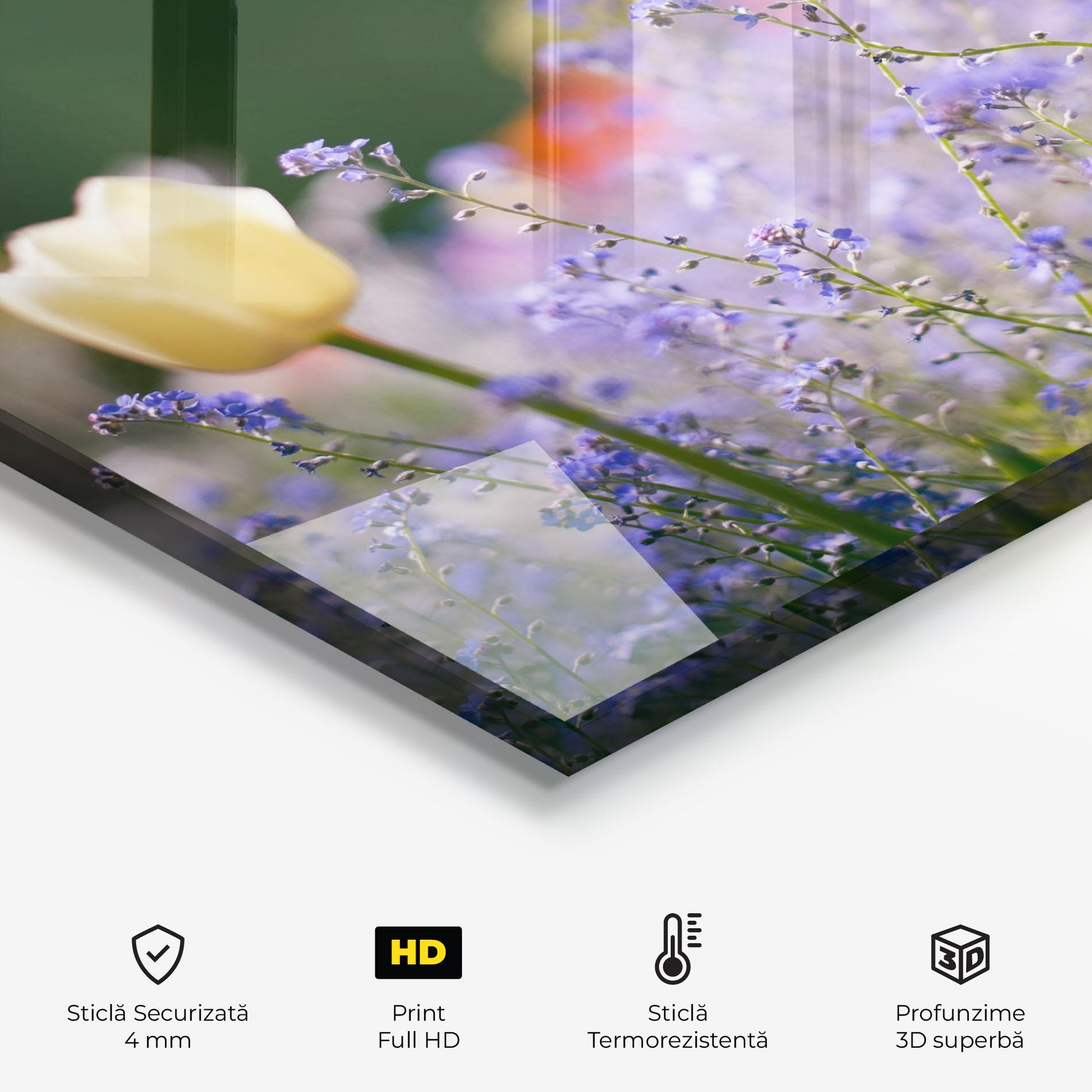 Panou Sticla Bucatarie Small Little Spring Flower mockup 2