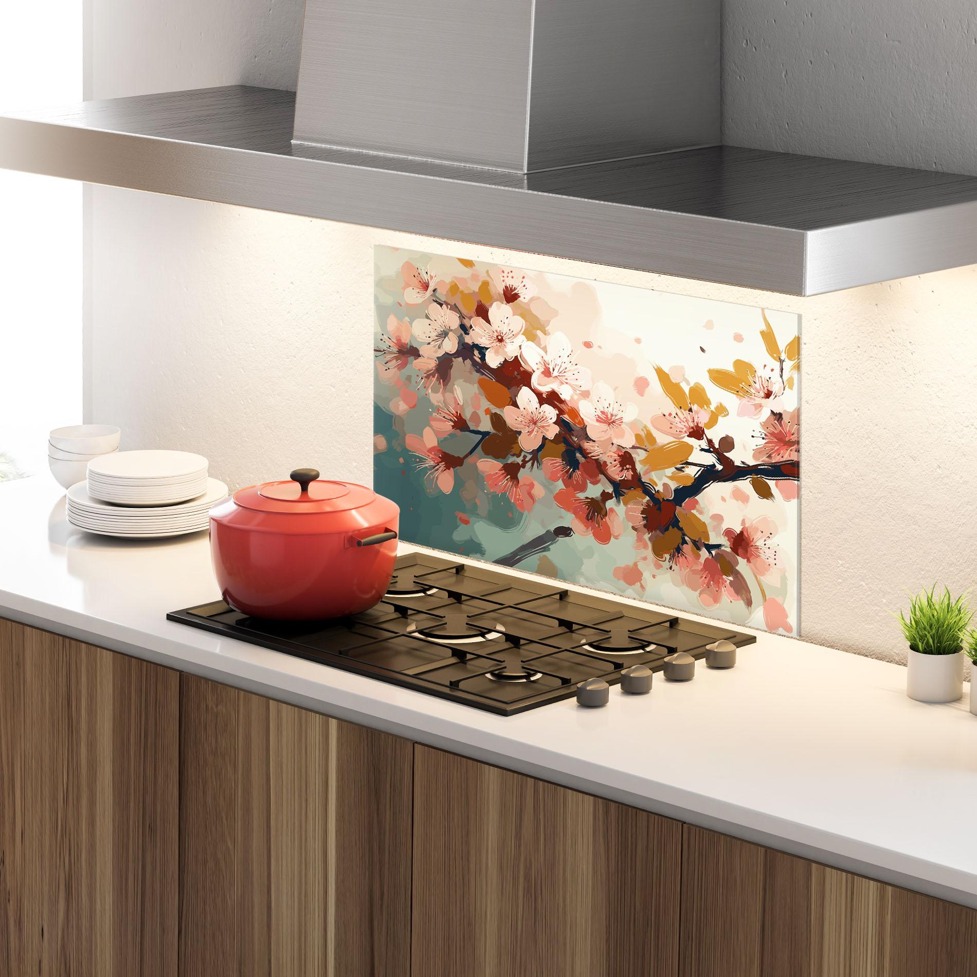 Panou Sticla Bucatarie Cute Spring Flower mockup 4