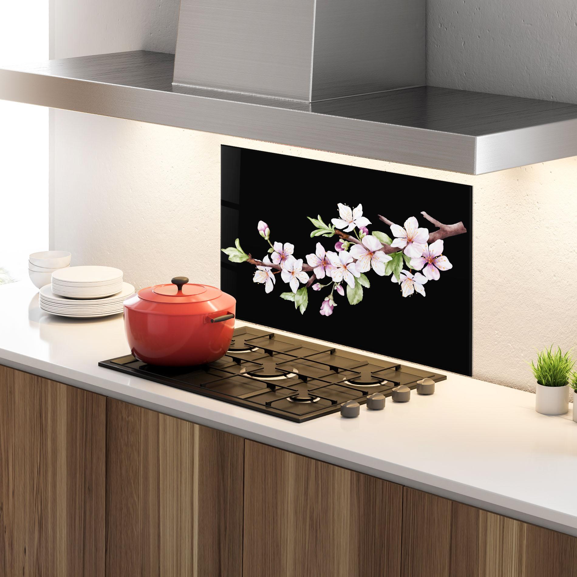 Panou Sticla Bucatarie Pretty Flower Spring mockup 4