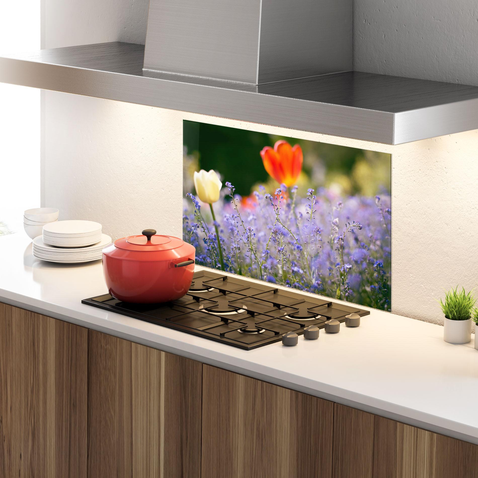 Panou Sticla Bucatarie Small Little Spring Flower mockup 4