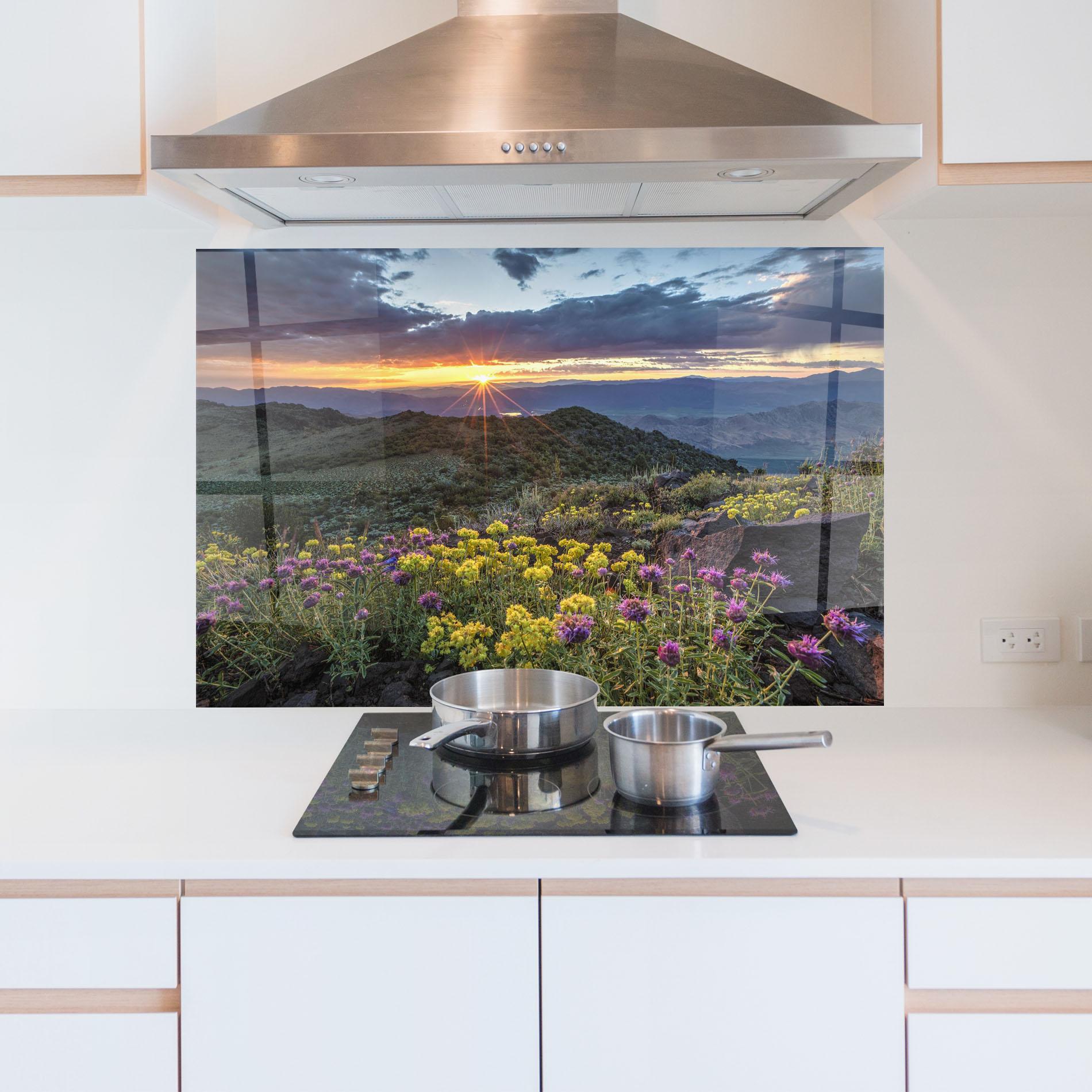 Panou Sticla Bucatarie Beautiful Spring View mockup 5