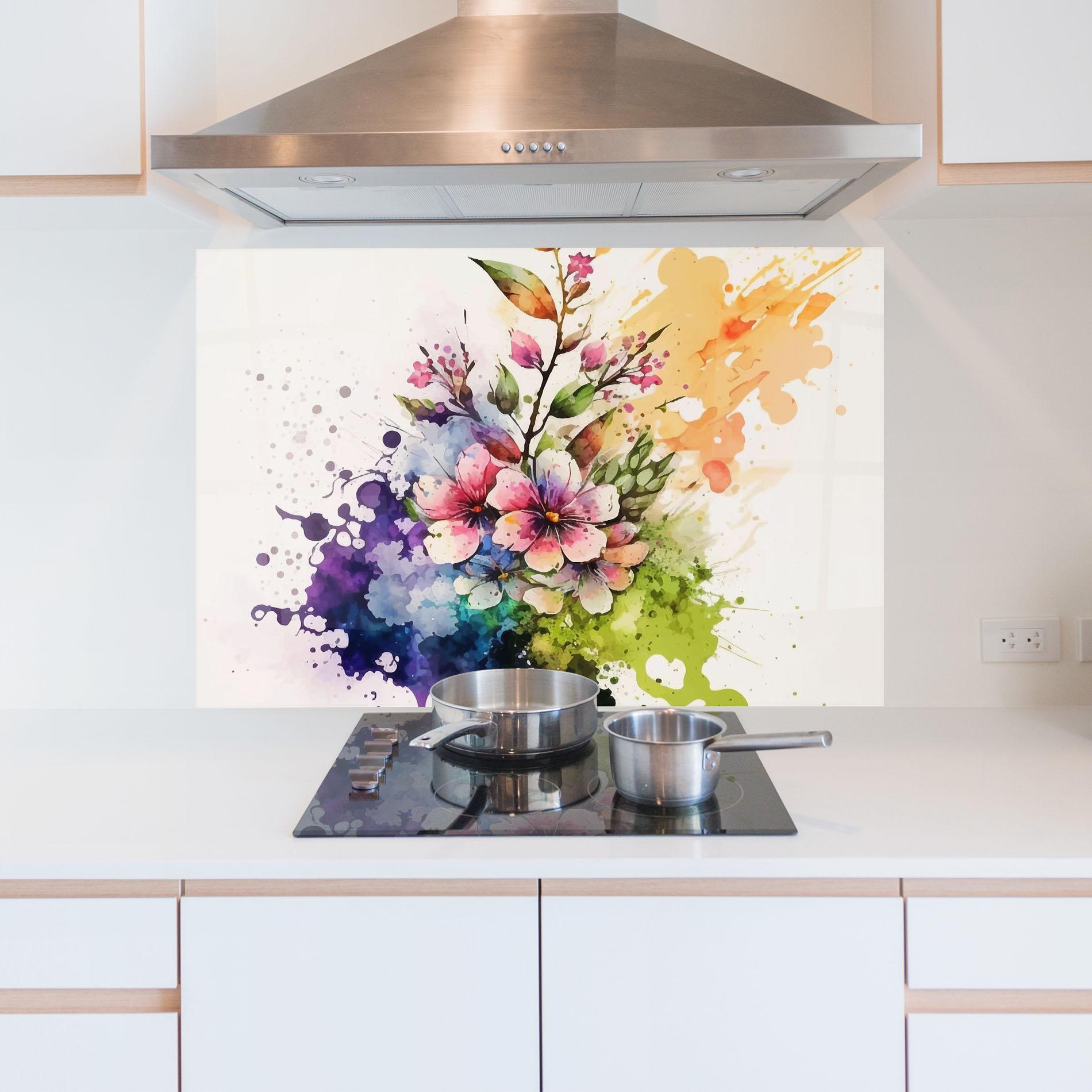 Panou Sticla Bucatarie Color Mix Spring mockup 5