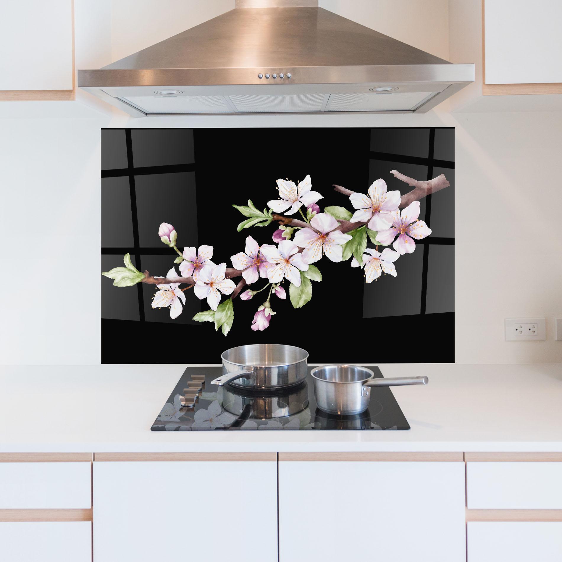 Panou Sticla Bucatarie Pretty Flower Spring mockup 5