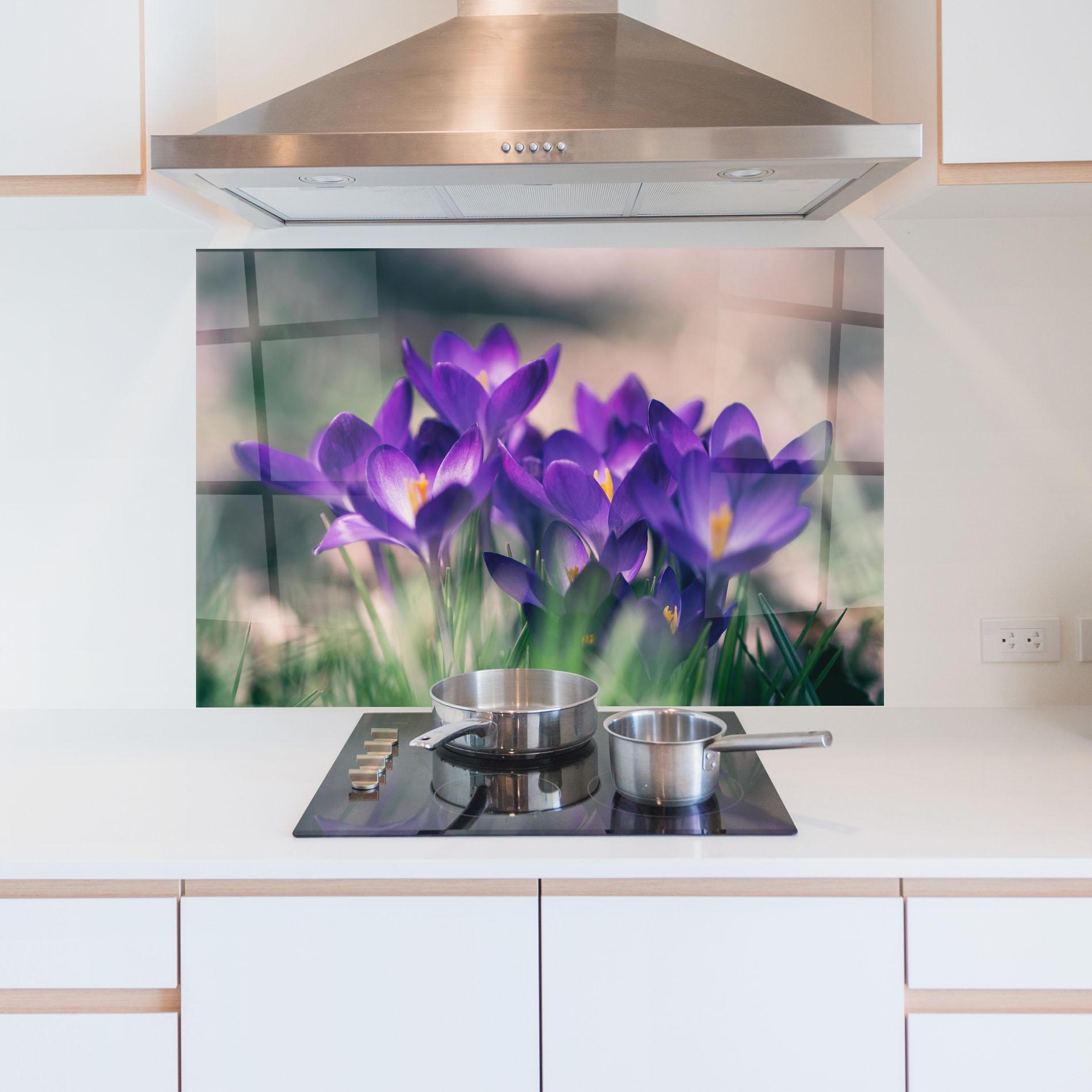 Panou Sticla Bucatarie Pretty Spring Flower mockup 5