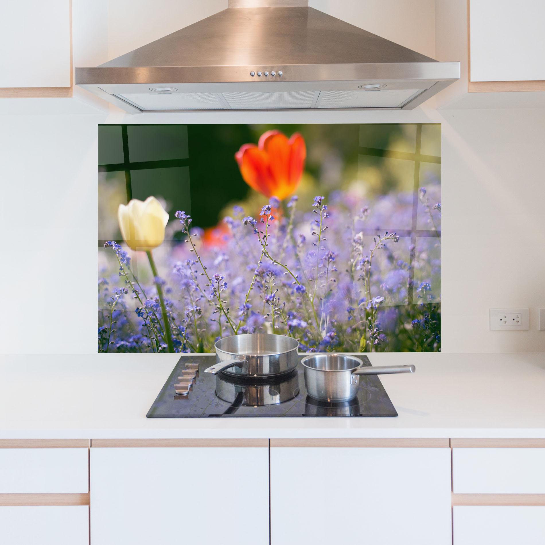 Panou Sticla Bucatarie Small Little Spring Flower mockup 5