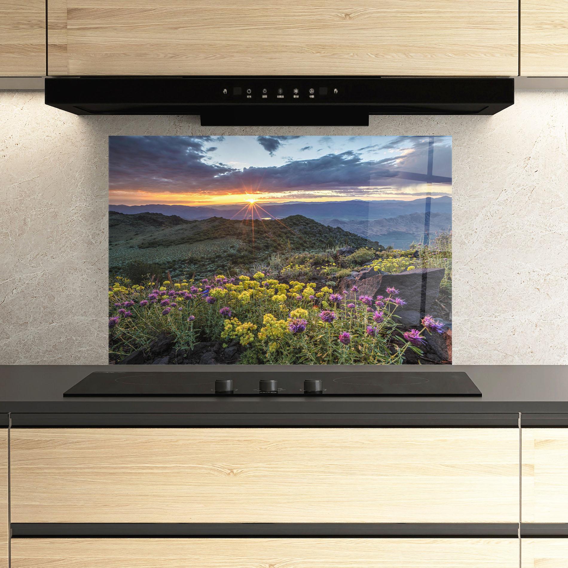 Panou Sticla Bucatarie Beautiful Spring View mockup 3