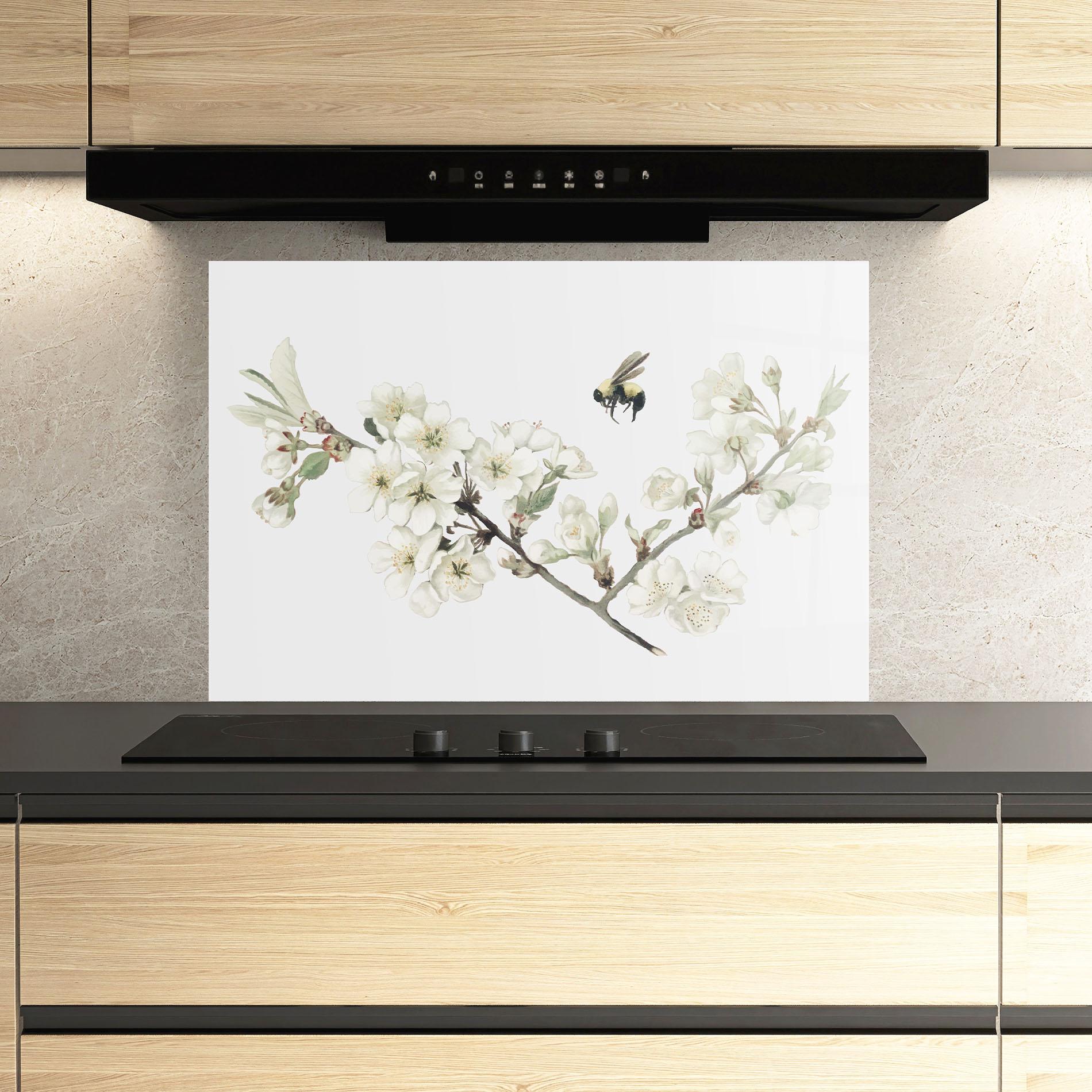 Panou Sticla Bucatarie Bee Spring Flower mockup 3